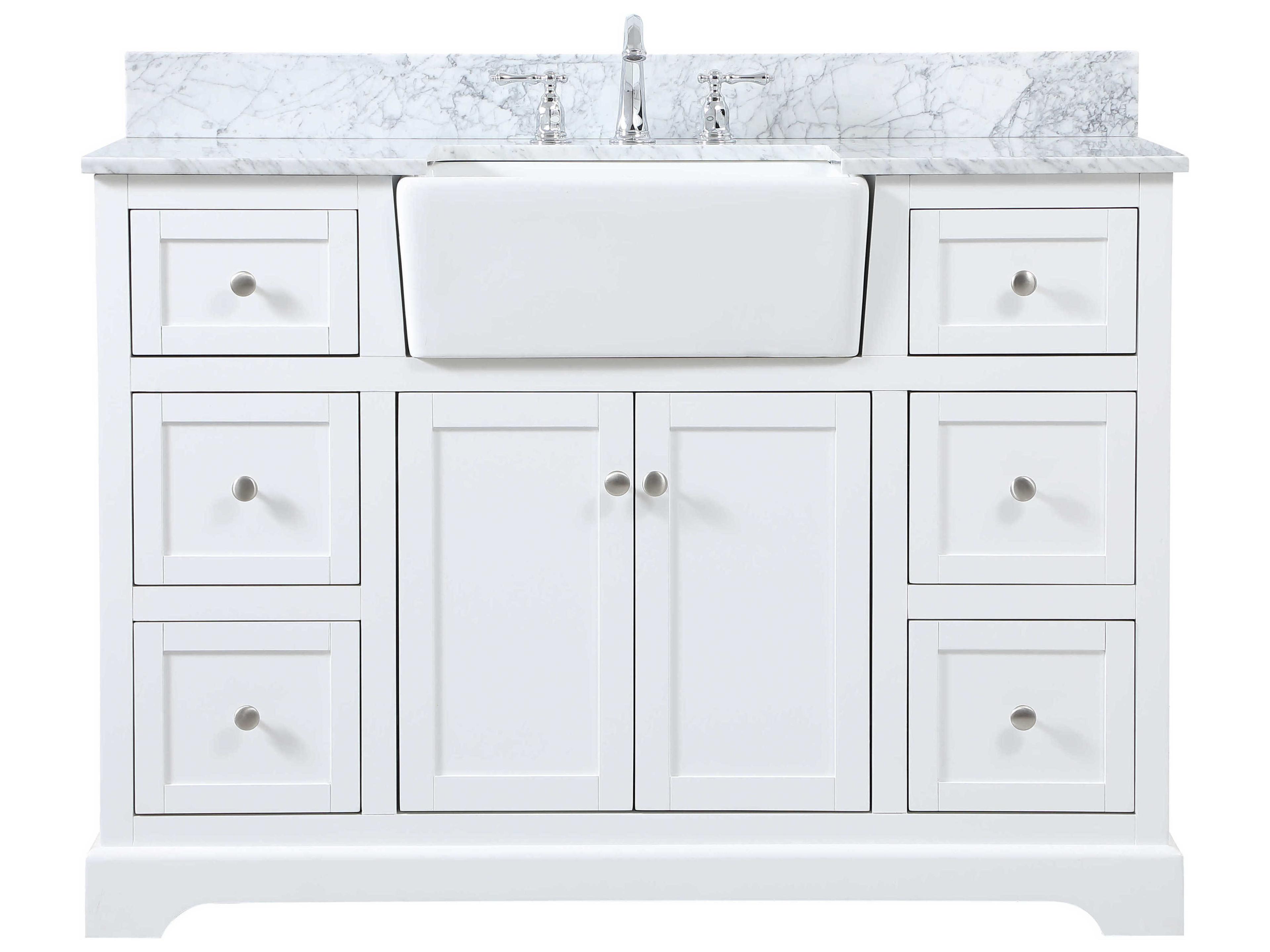 Elegant Lighting Franklin White 48" Vanity with Backsplash