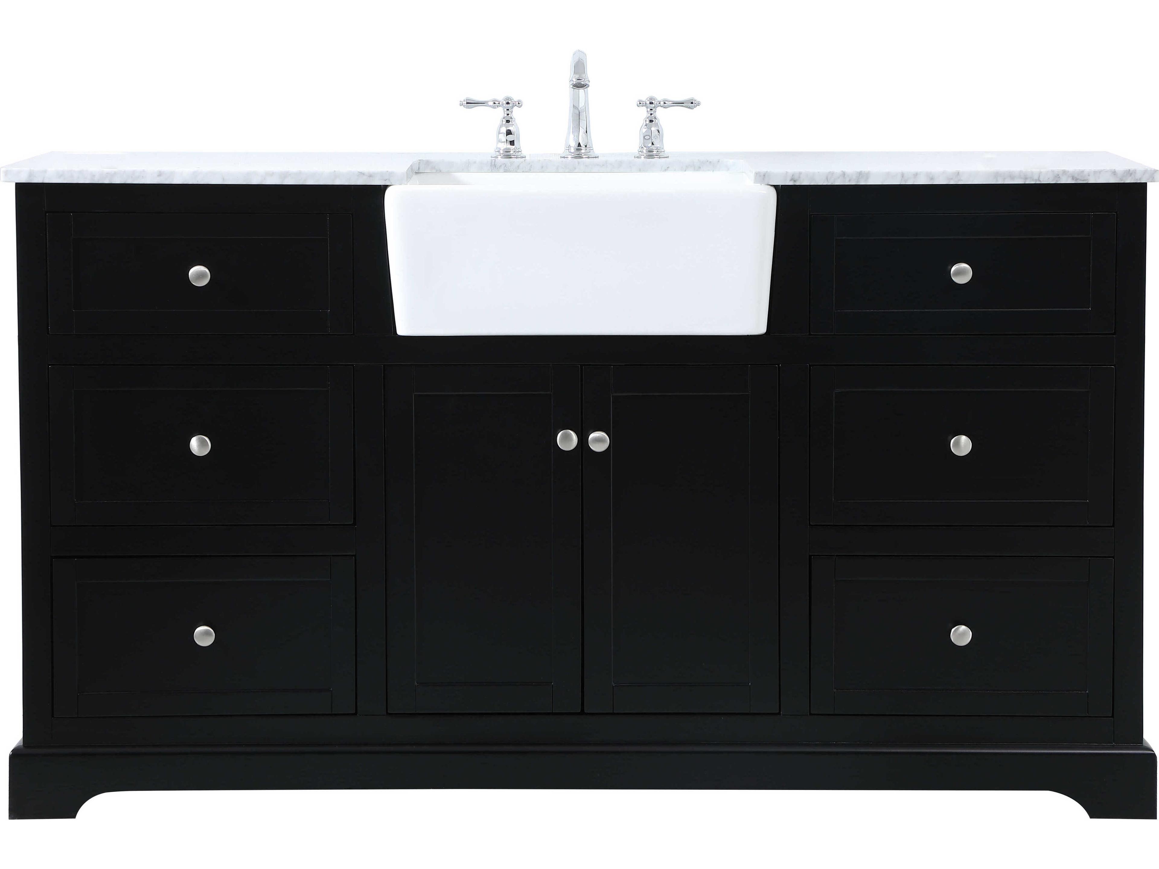 Elegant Lighting Franklin Black / Brushed Nickel 60" Vanity