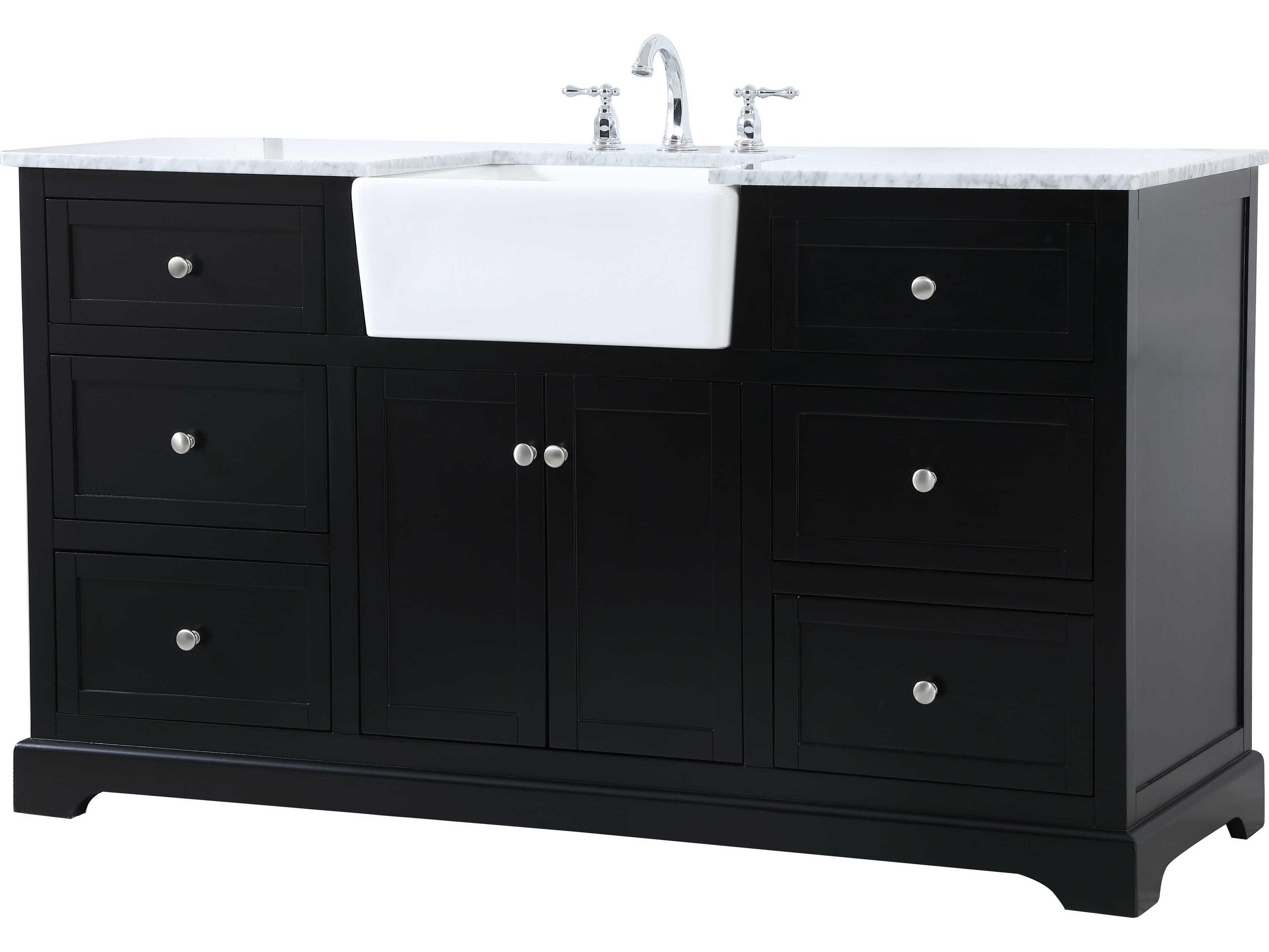 Elegant Lighting Franklin Black / Brushed Nickel 60" Vanity