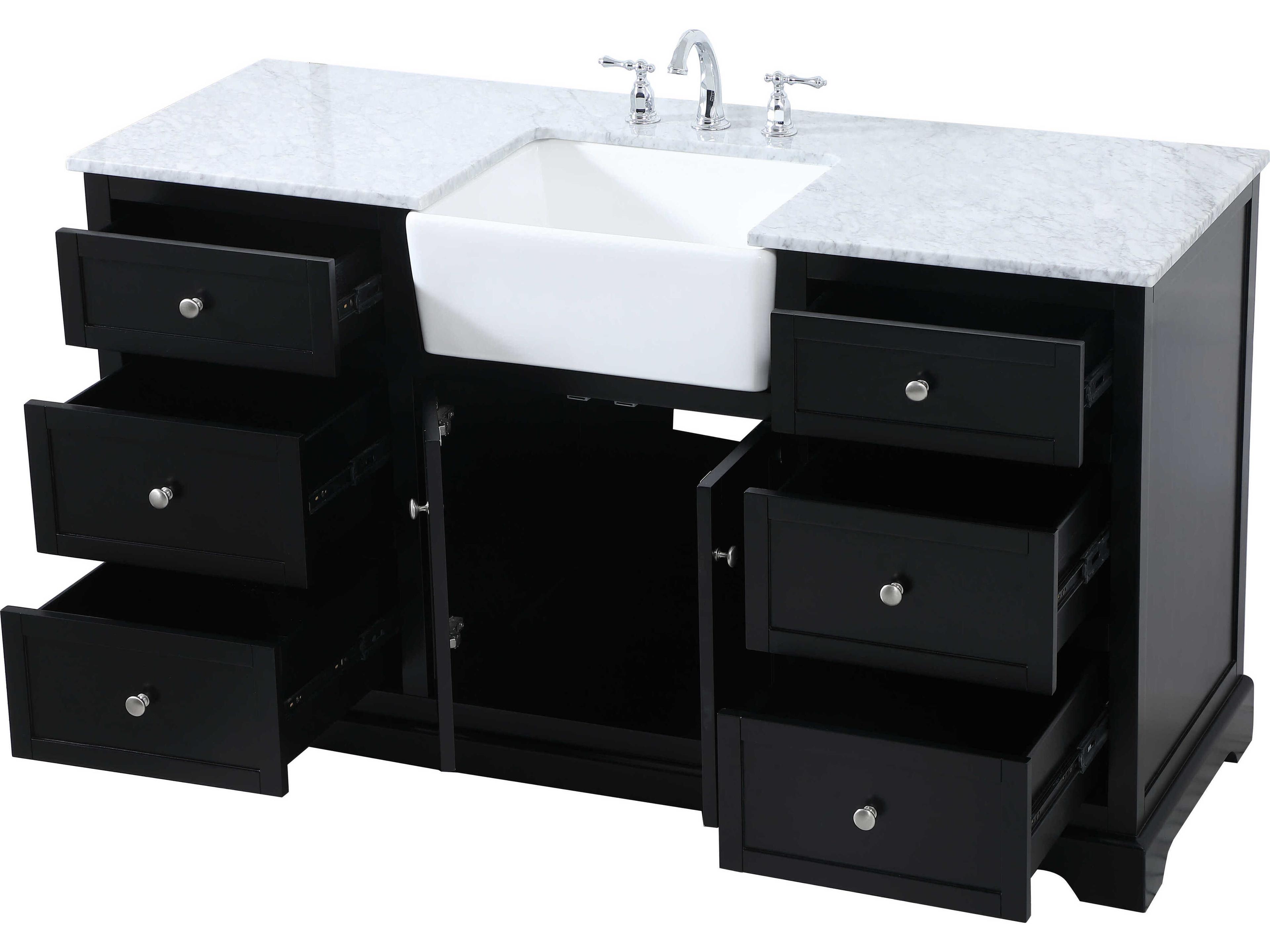 Elegant Lighting Franklin Black / Brushed Nickel 60" Vanity