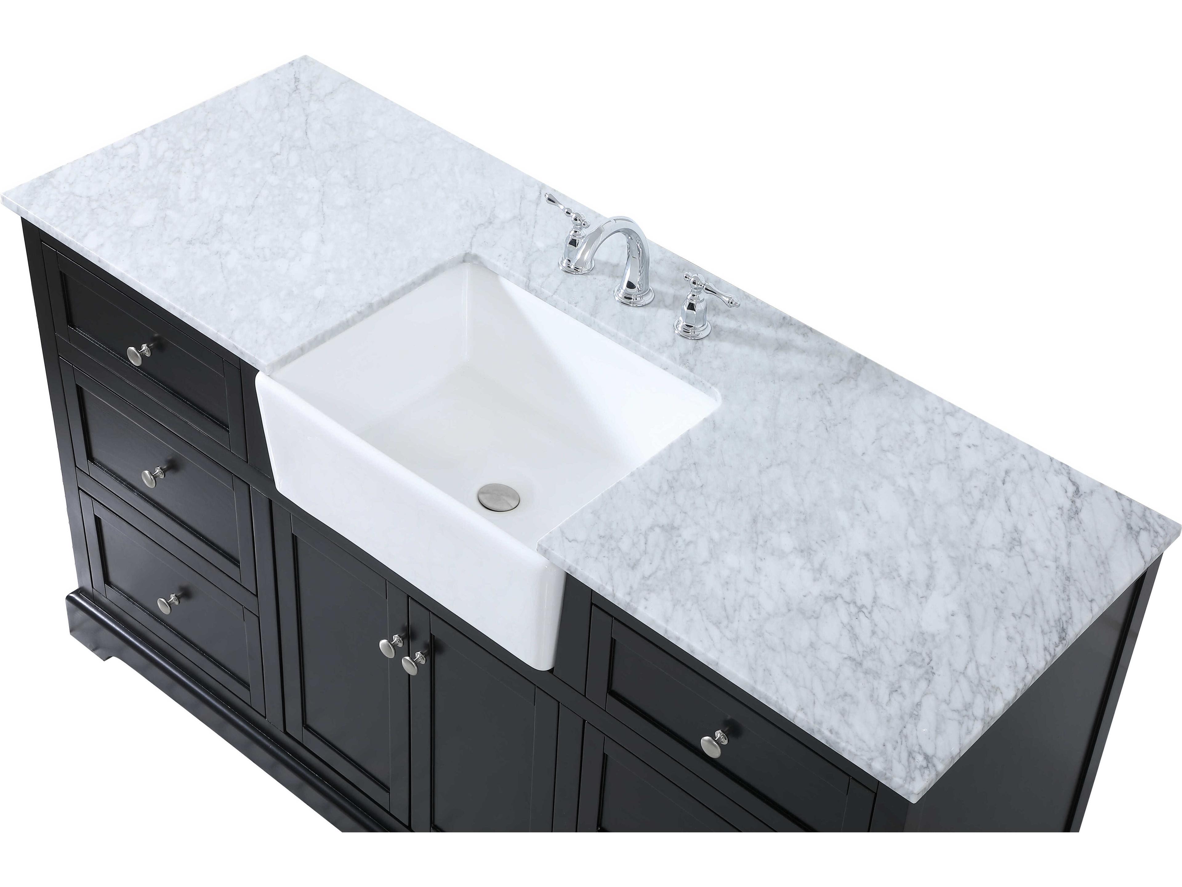 Elegant Lighting Franklin Black / Brushed Nickel 60" Vanity