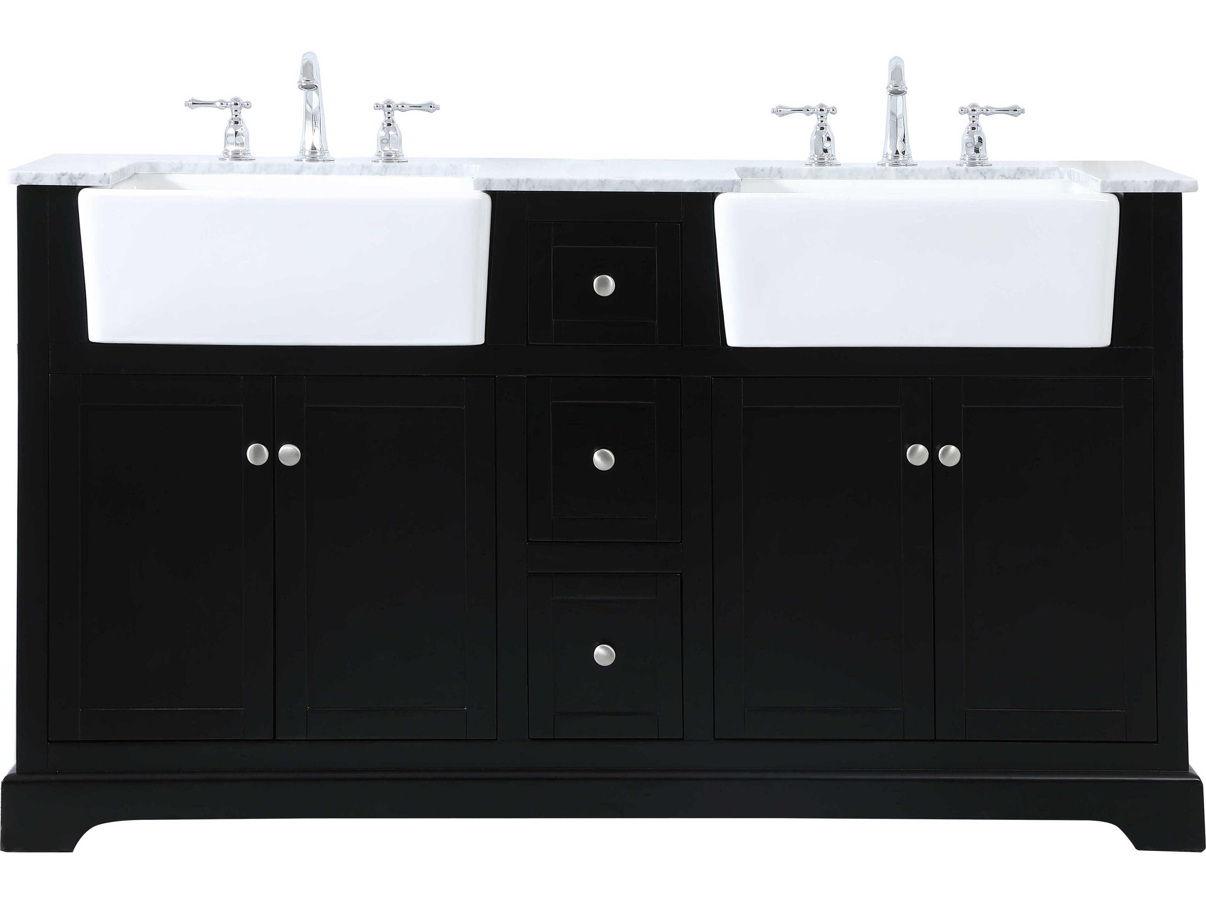 Elegant Lighting Franklin Black / Brushed Nickel 60" Vanity