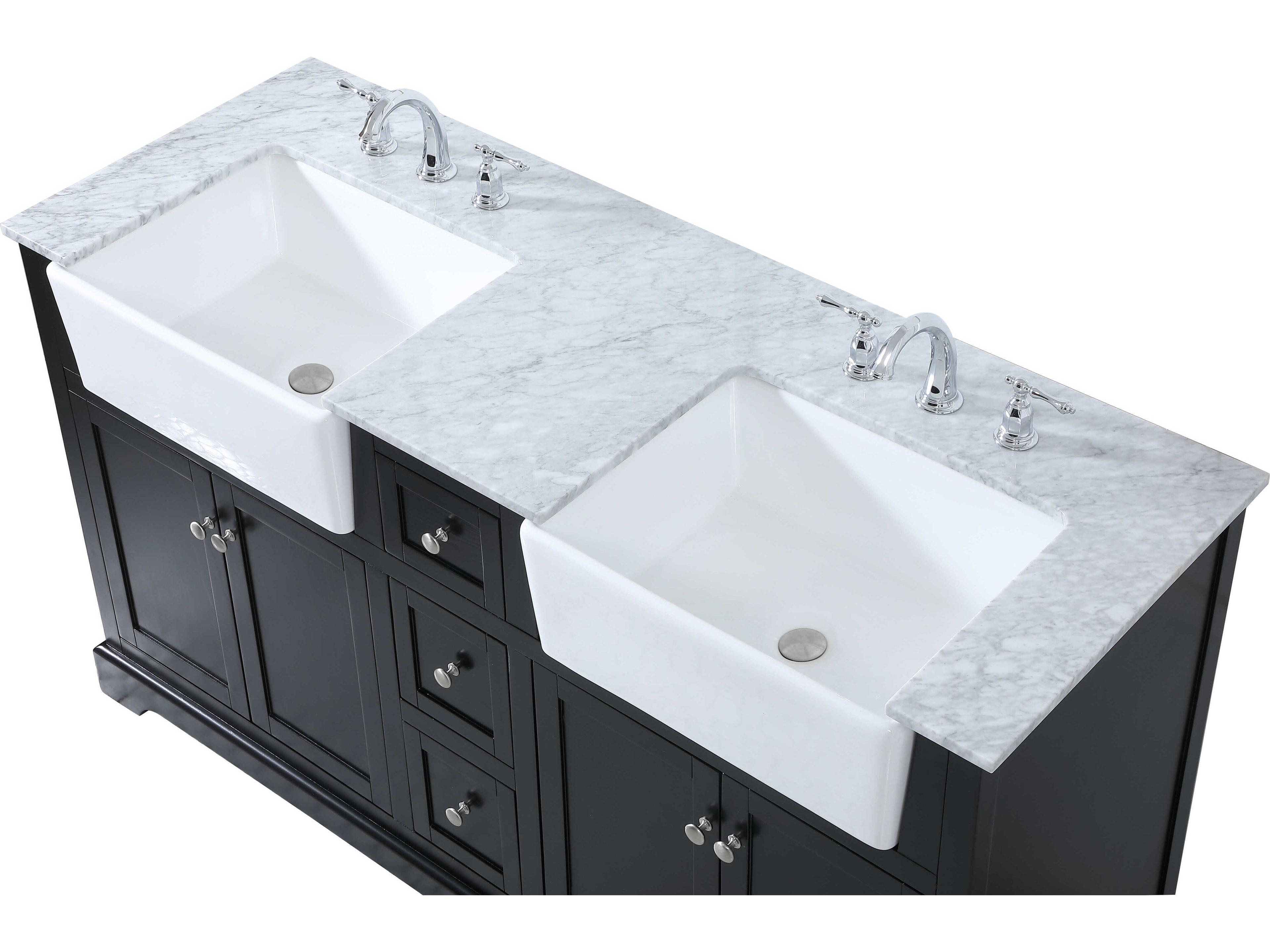 Elegant Lighting Franklin Black / Brushed Nickel 60" Vanity