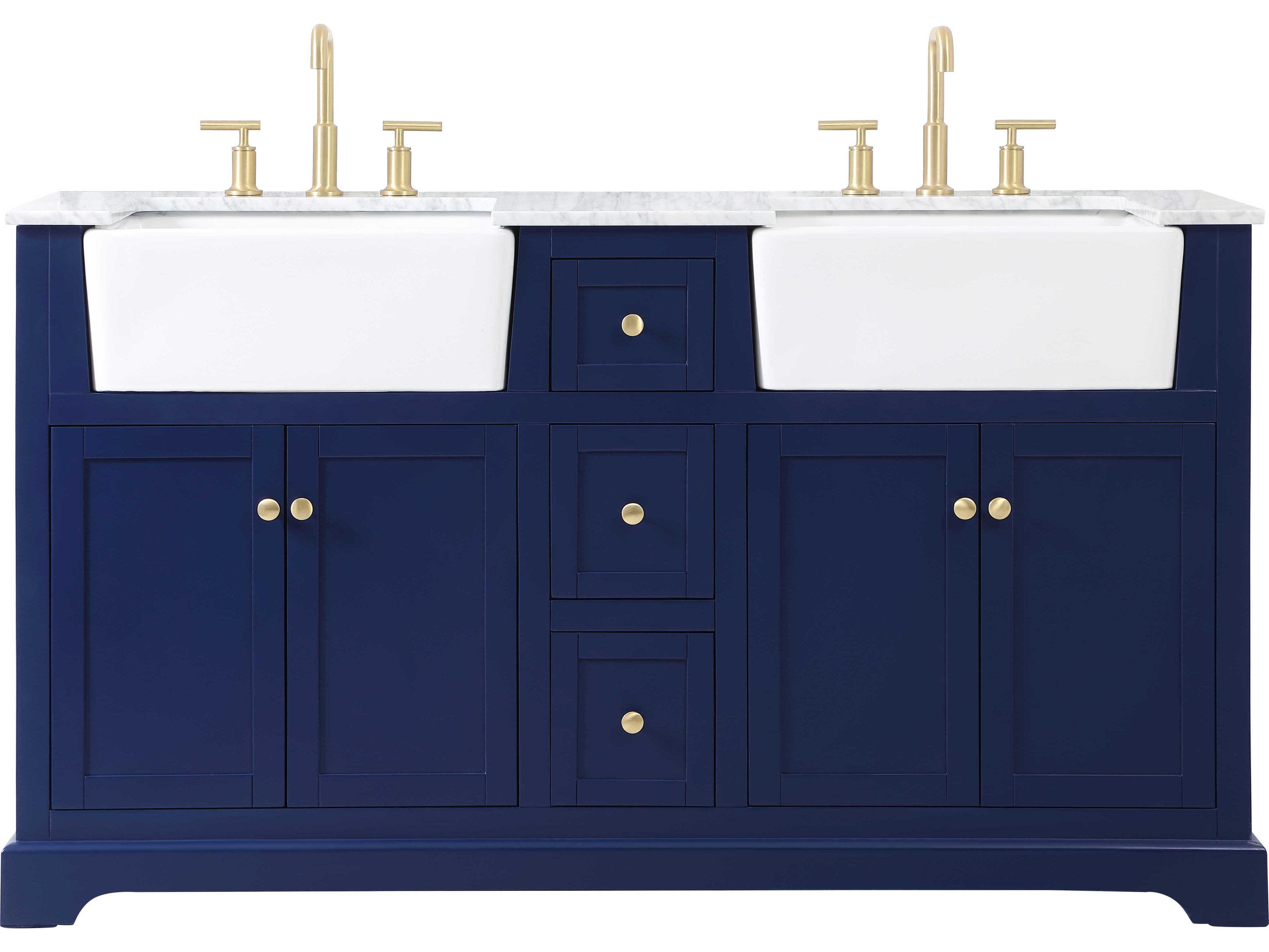 Elegant Lighting Franklin Blue 60" Vanity