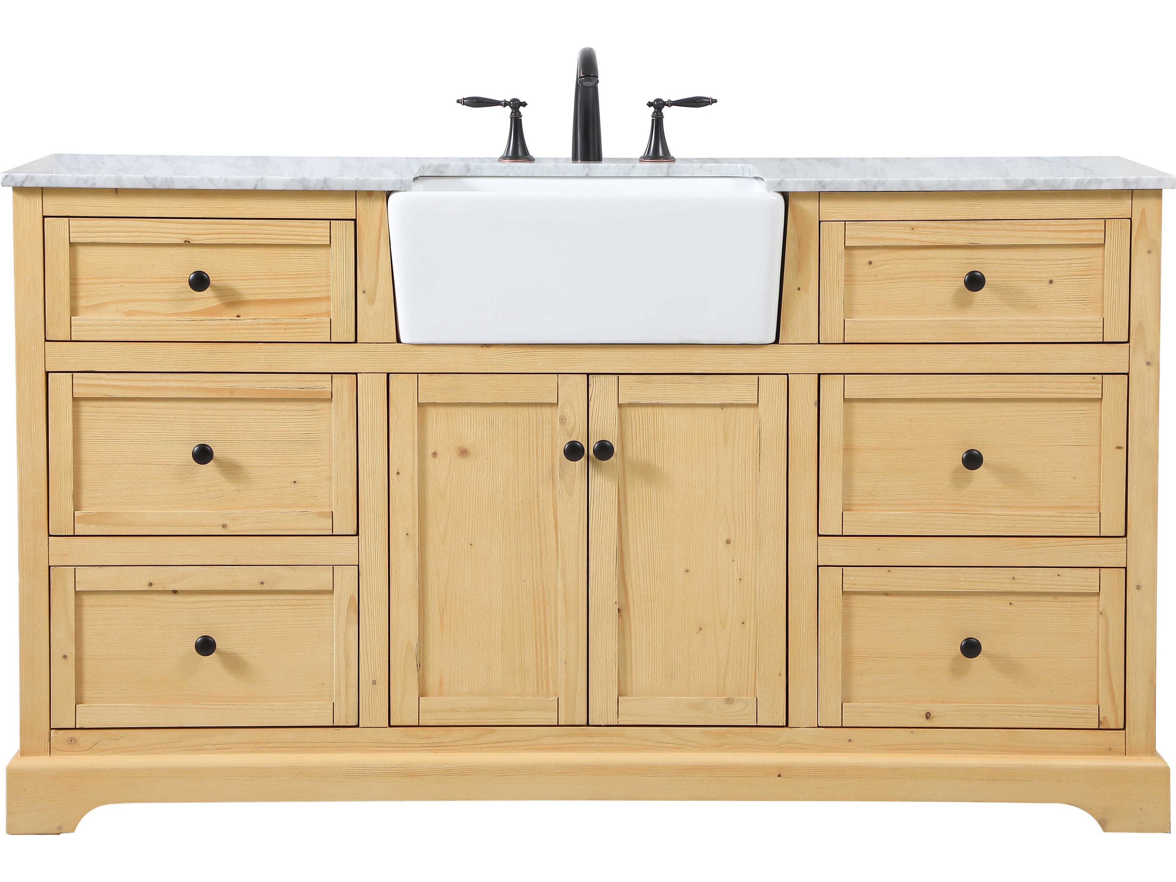 Elegant Lighting Franklin Natural Wood 60" Vanity