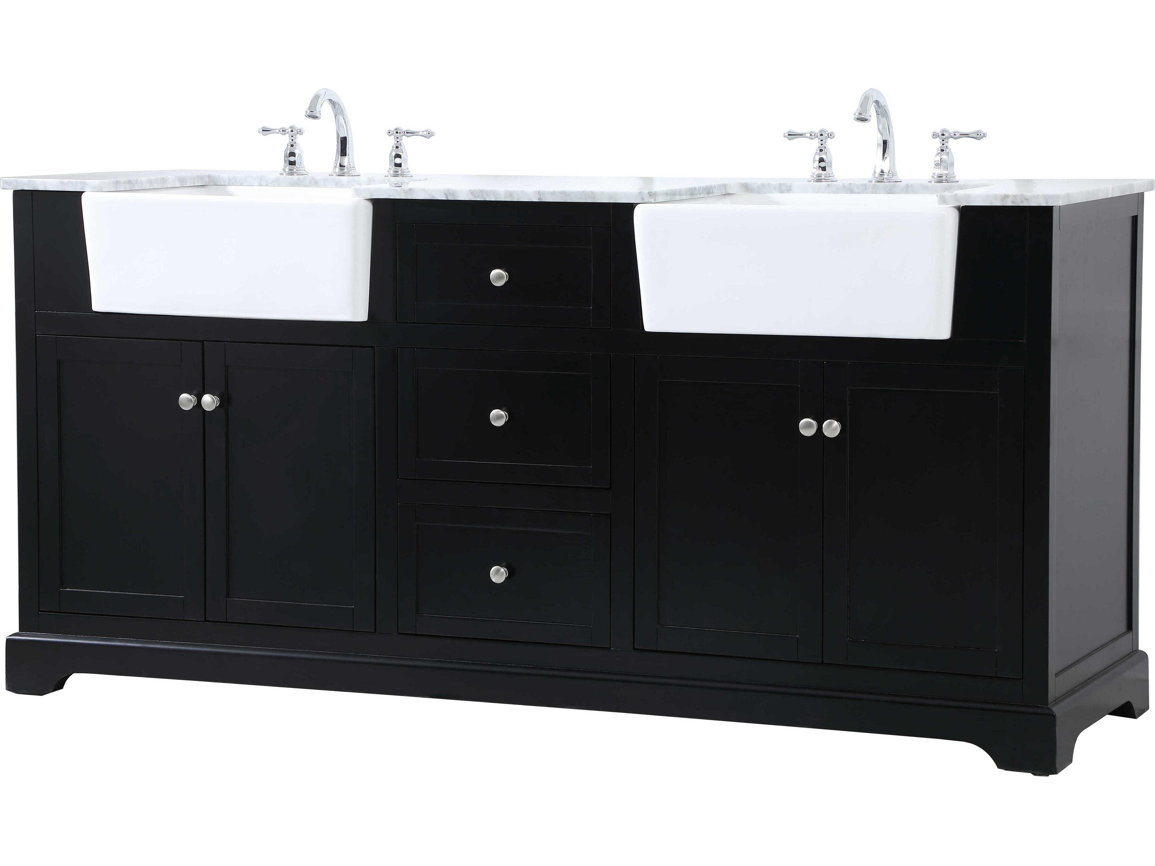 Elegant Lighting Franklin Black / Brushed Nickel 72" Vanity