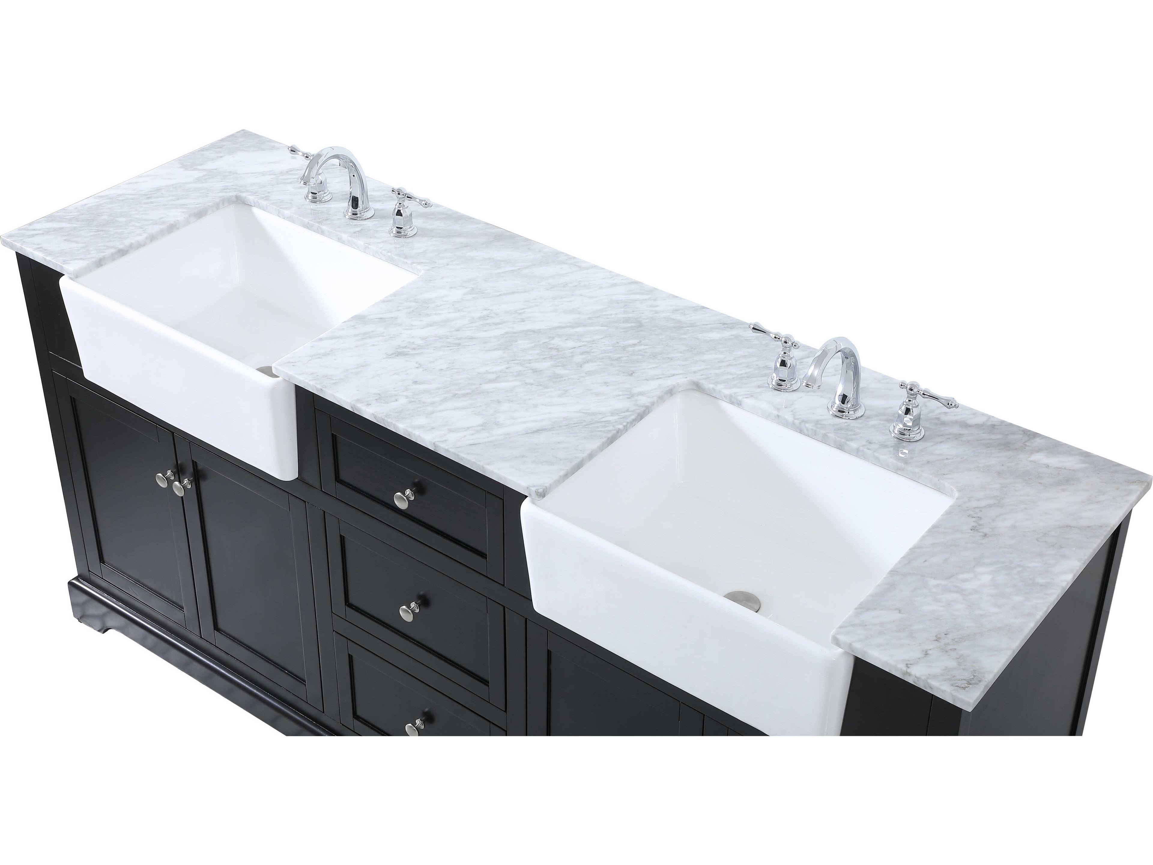 Elegant Lighting Franklin Black / Brushed Nickel 72" Vanity