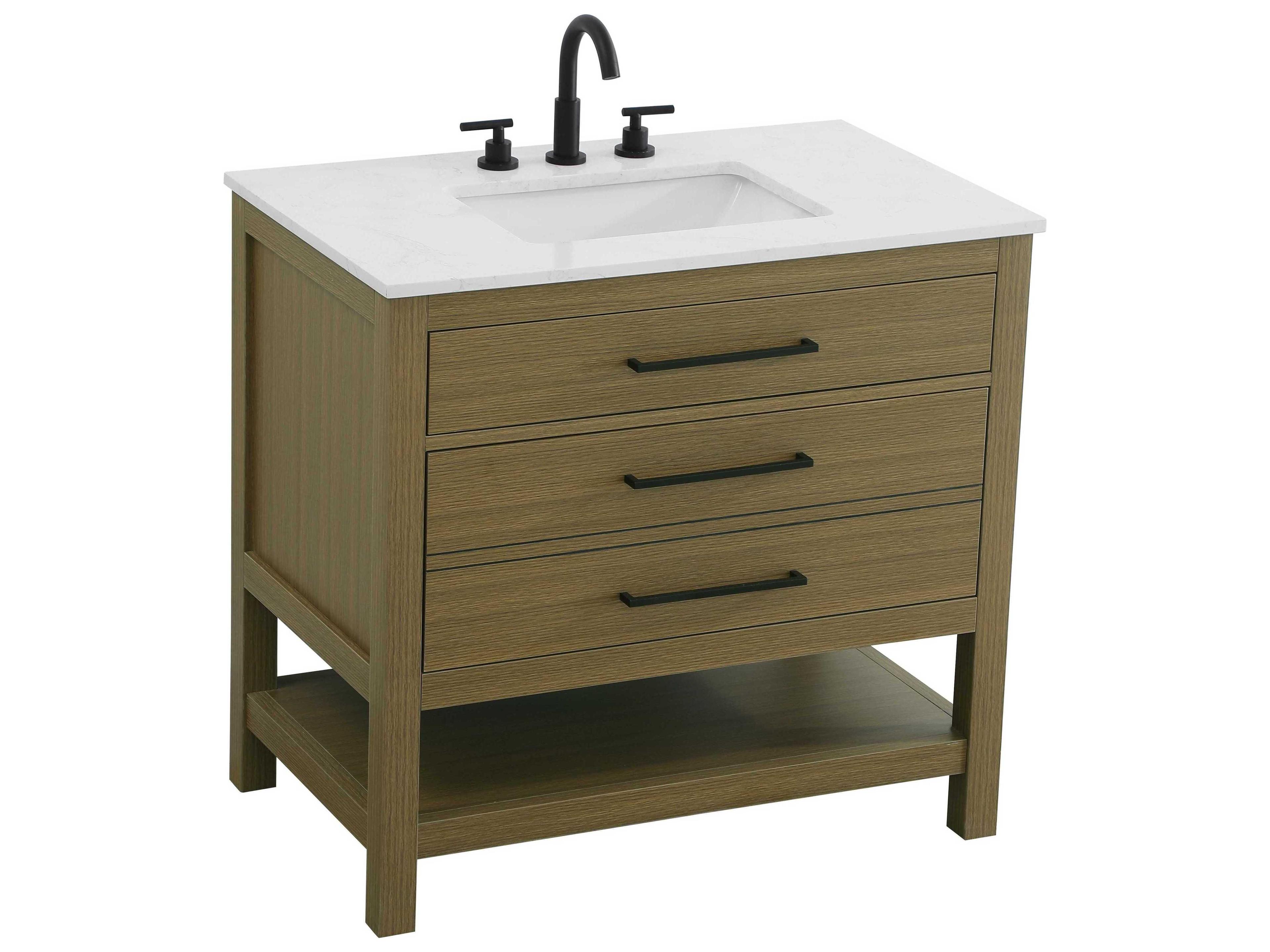 Elegant Lighting Karson Chestnut Brown Vanity