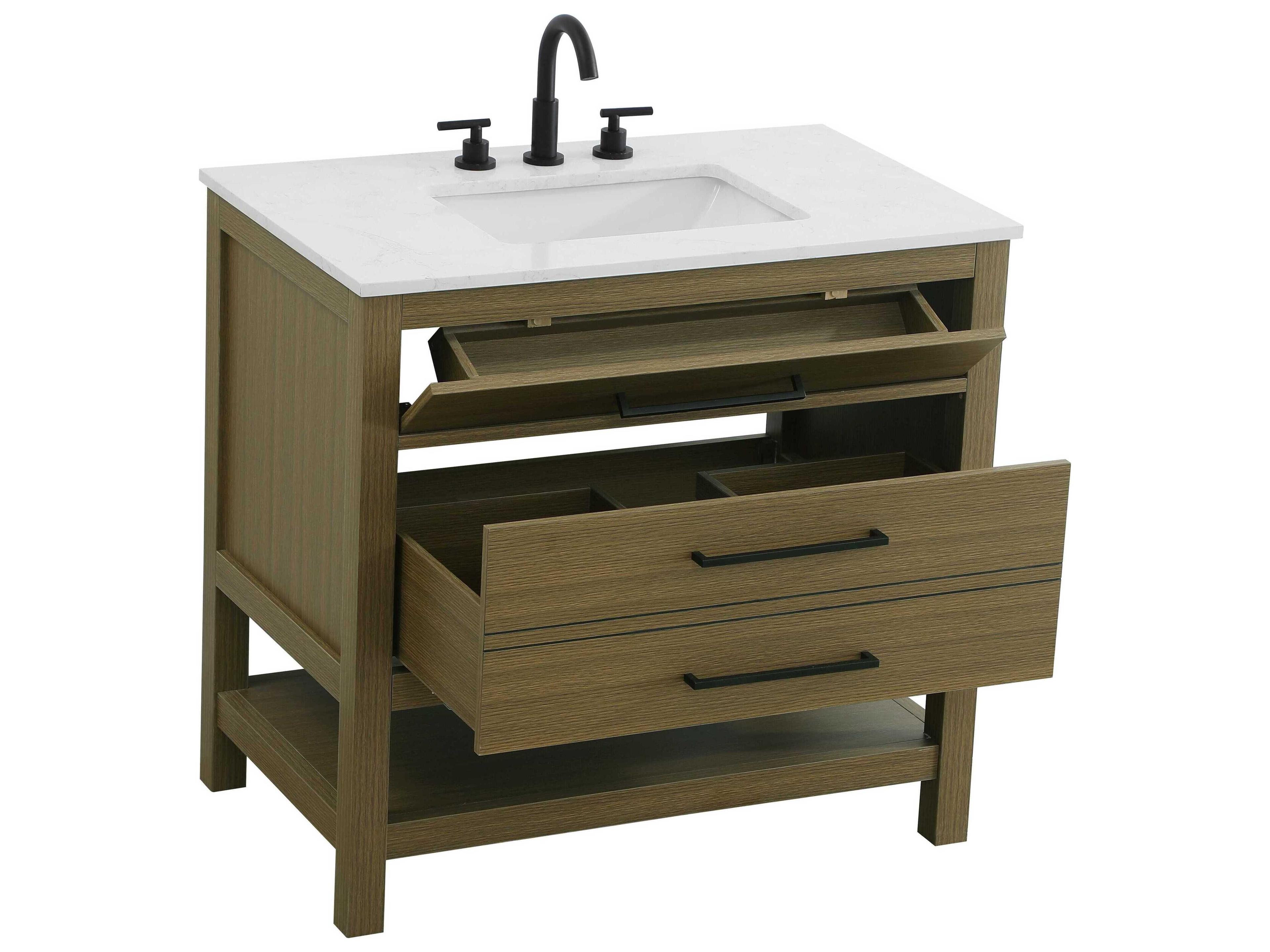 Elegant Lighting Karson Chestnut Brown Vanity