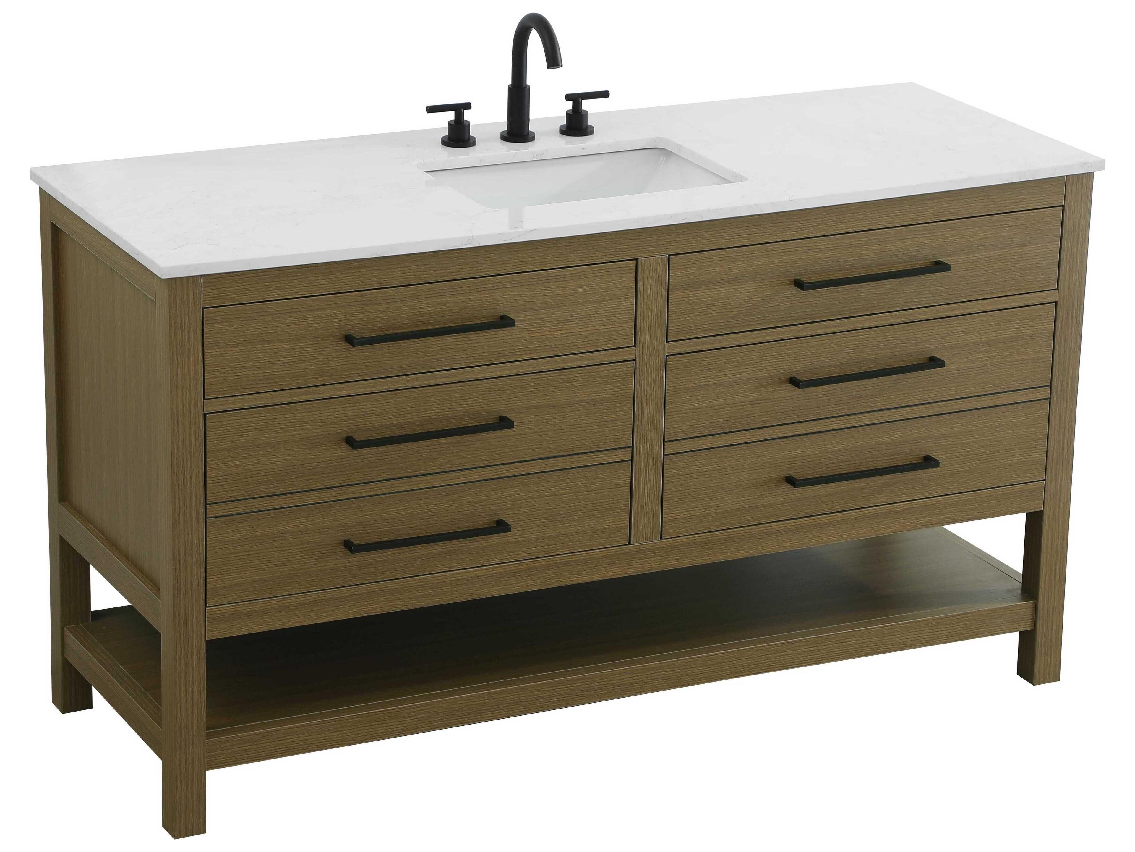 Elegant Lighting Karson Chestnut Brown Vanity
