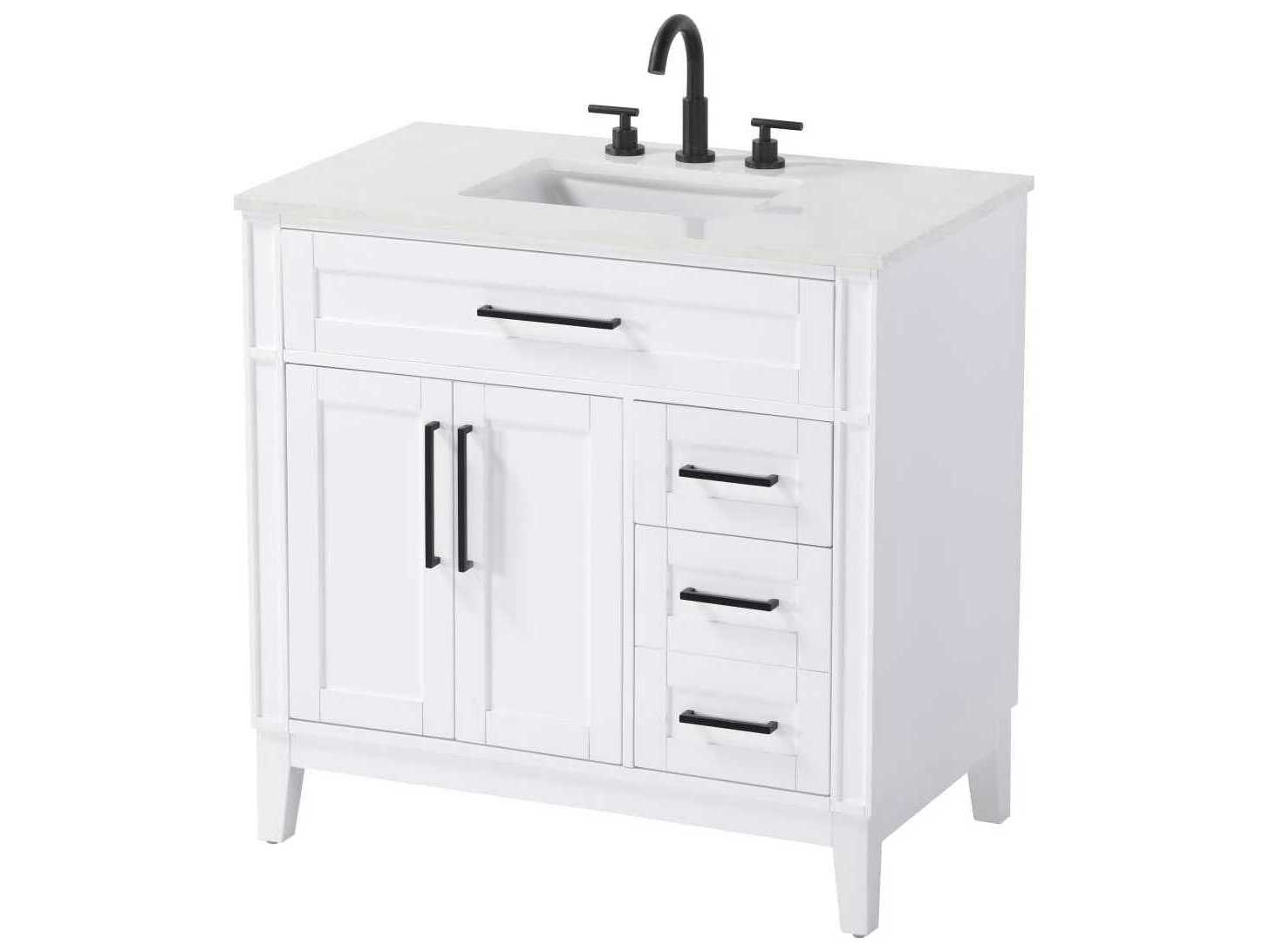 Elegant Lighting Virginia 36" White Vanity