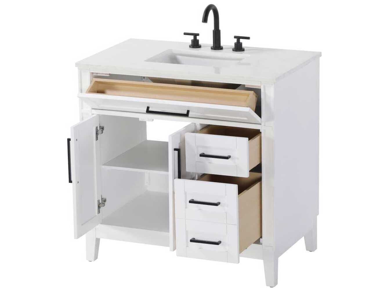 Elegant Lighting Virginia 36" White Vanity