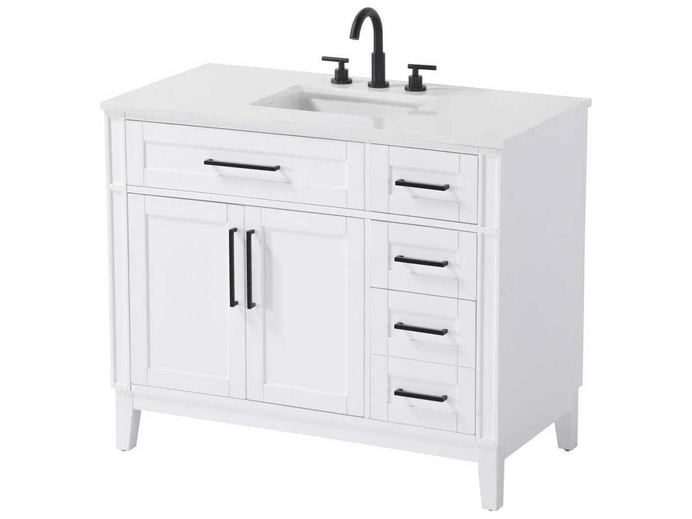 Elegant Lighting Virginia 42" White Vanity