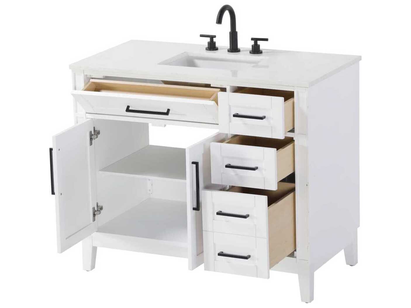 Elegant Lighting Virginia 42" White Vanity