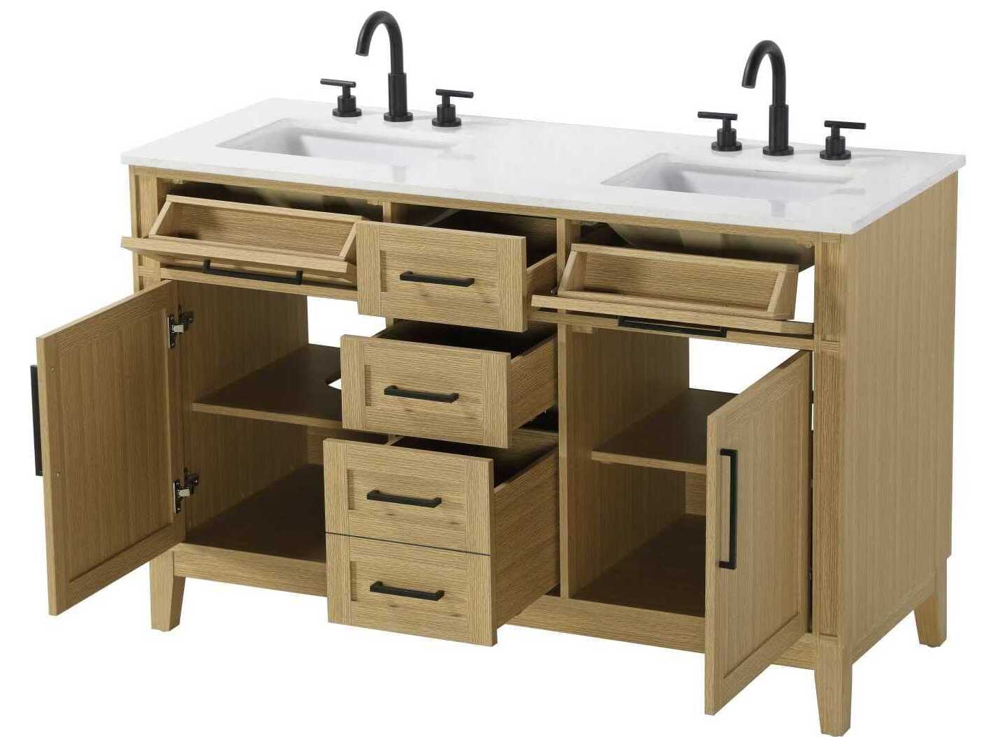 Elegant Lighting Virginia 54" Honey Brown Vanity