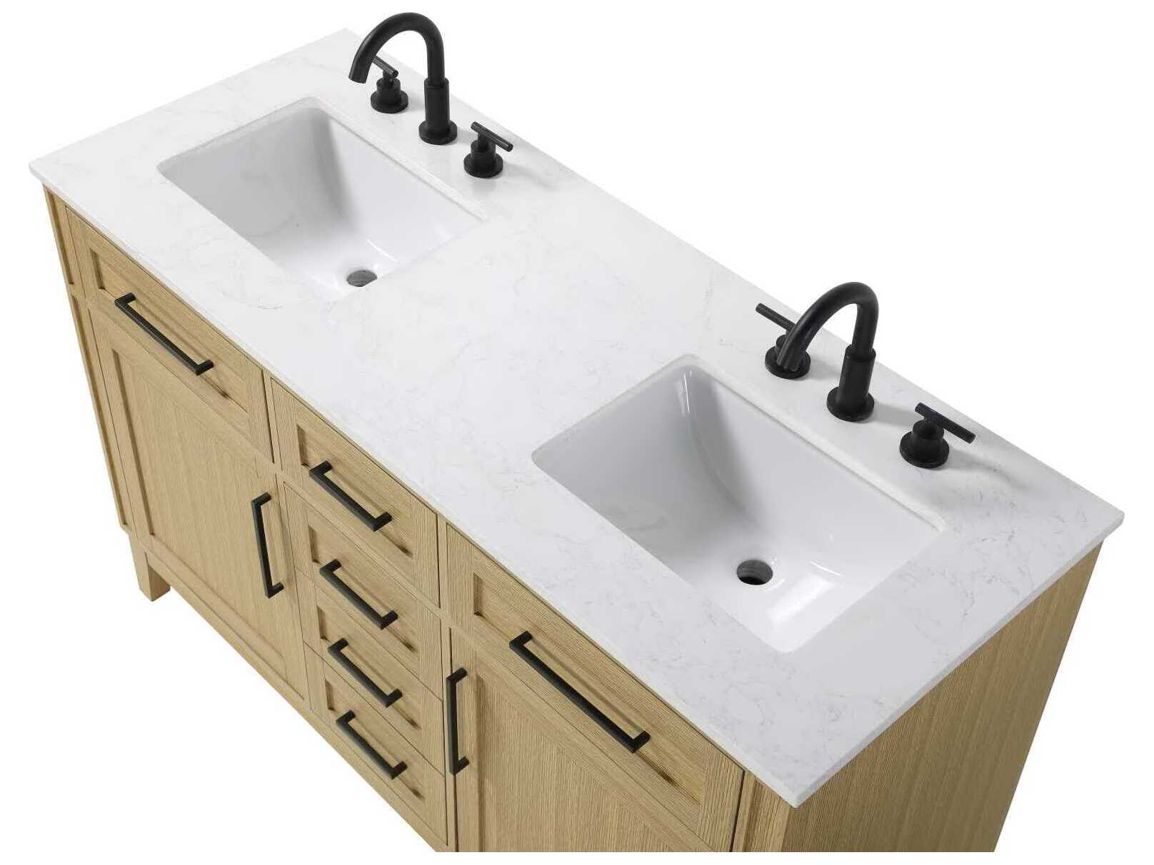 Elegant Lighting Virginia 54" Honey Brown Vanity