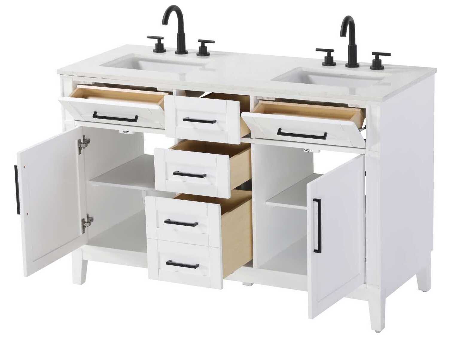 Elegant Lighting Virginia 54" White Vanity