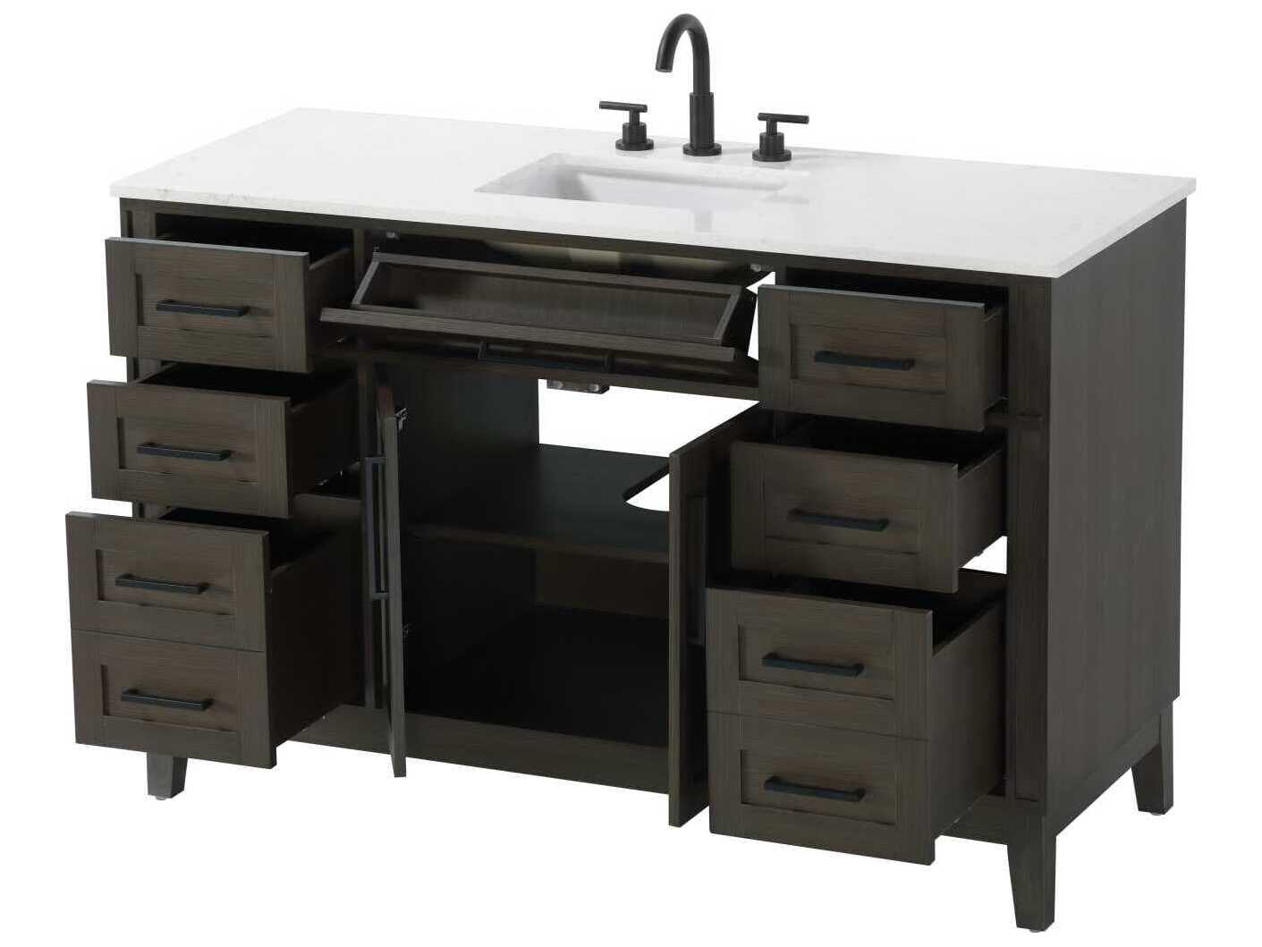 Elegant Lighting Virginia 54" Mocha Brown Vanity