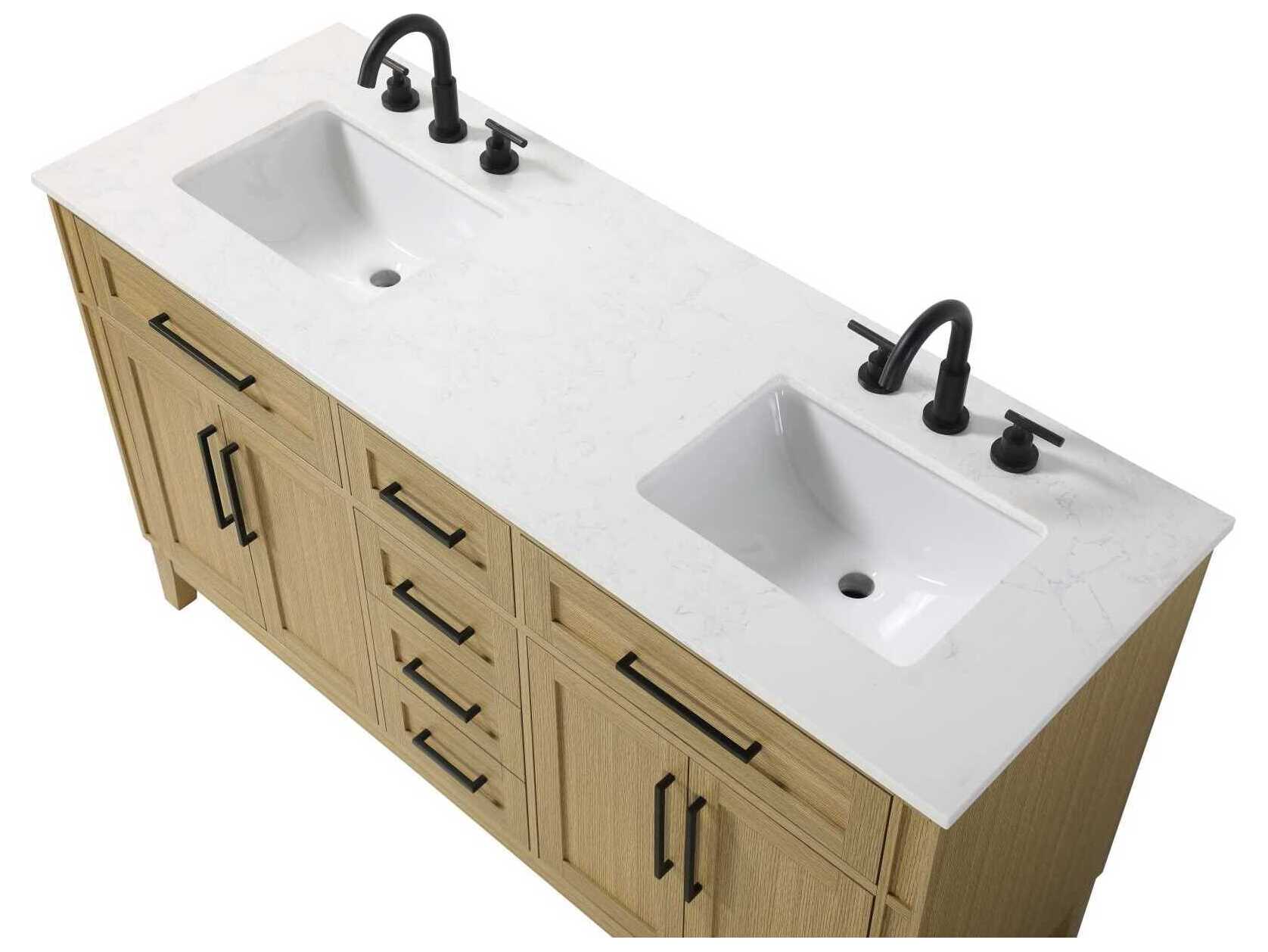 Elegant Lighting Virginia 60" Honey Brown Vanity