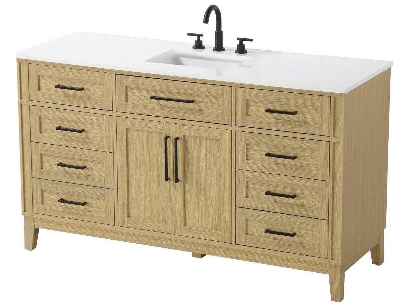 Elegant Lighting Virginia 60" Honey Brown Vanity