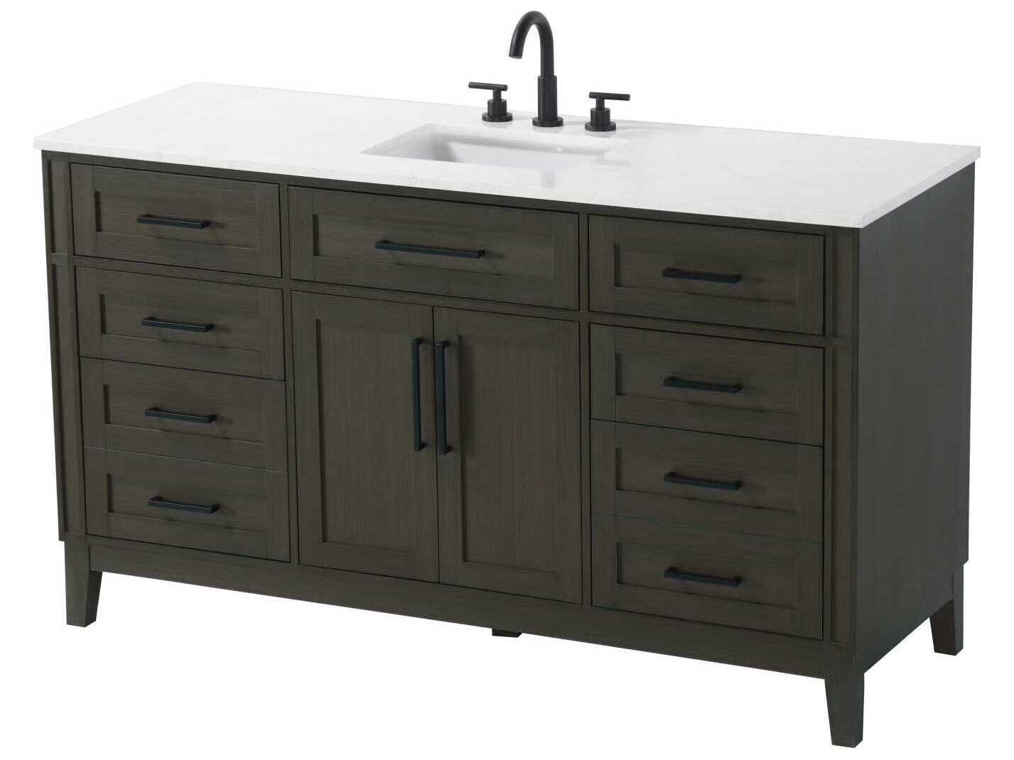 Elegant Lighting Virginia 60" Mocha Brown Vanity