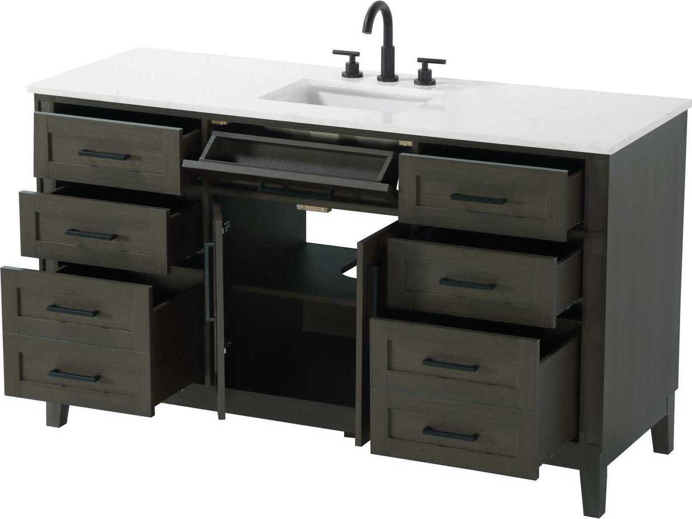 Elegant Lighting Virginia 60" Mocha Brown Vanity