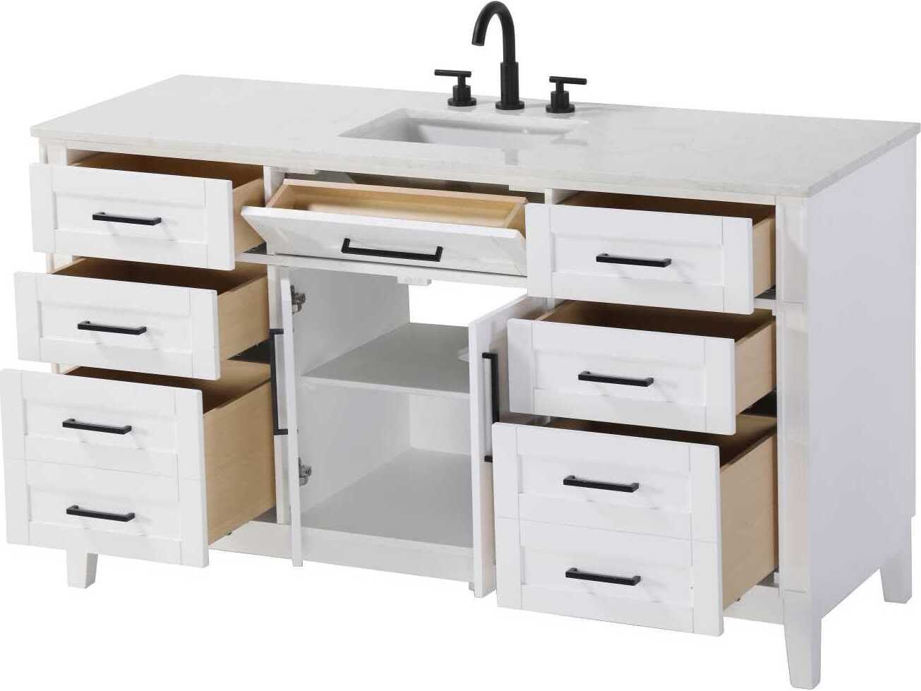 Elegant Lighting Virginia 60" White Vanity