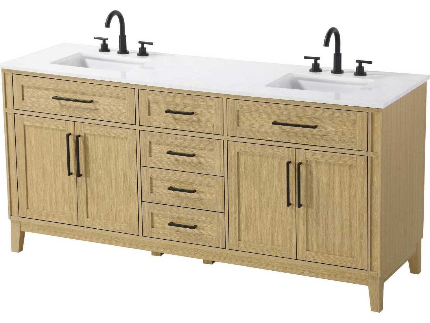 Elegant Lighting Virginia 72" Honey Brown Vanity