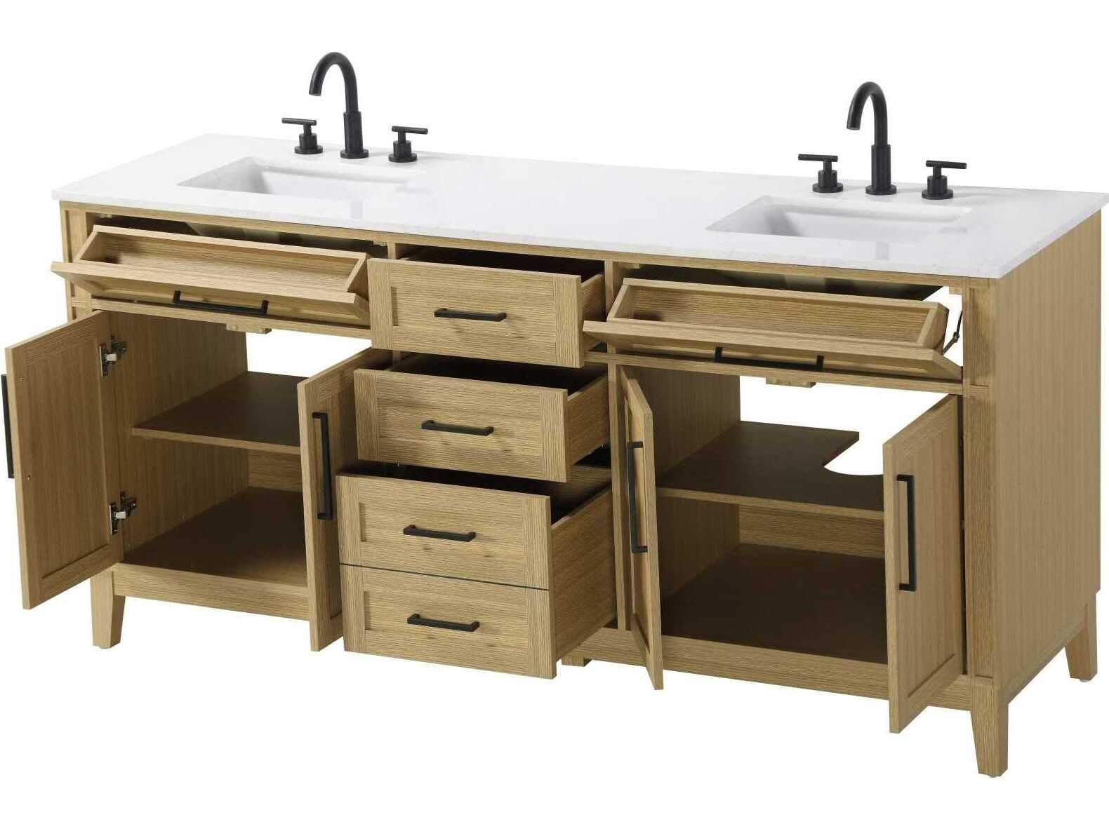 Elegant Lighting Virginia 72" Honey Brown Vanity