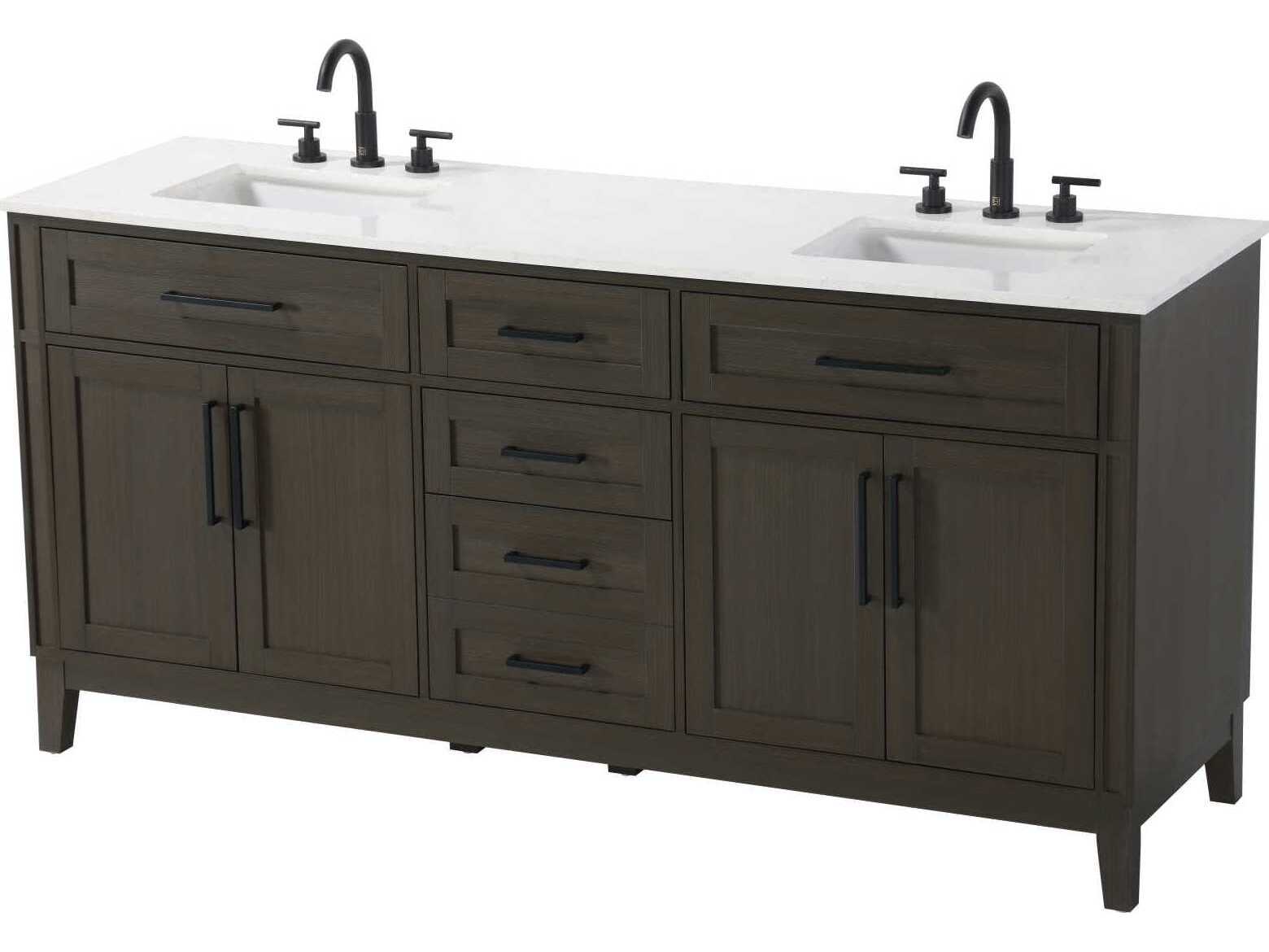 Elegant Lighting Virginia 72" Mocha Brown Vanity