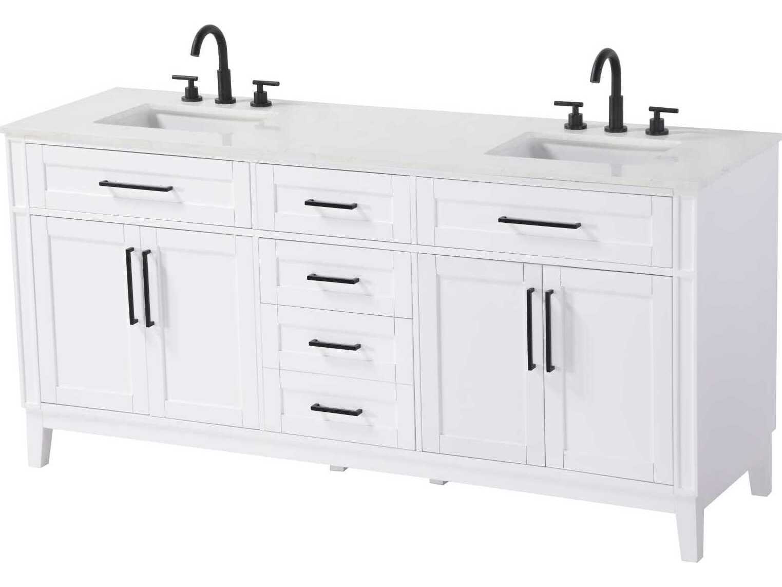 Elegant Lighting Virginia 72" White Vanity