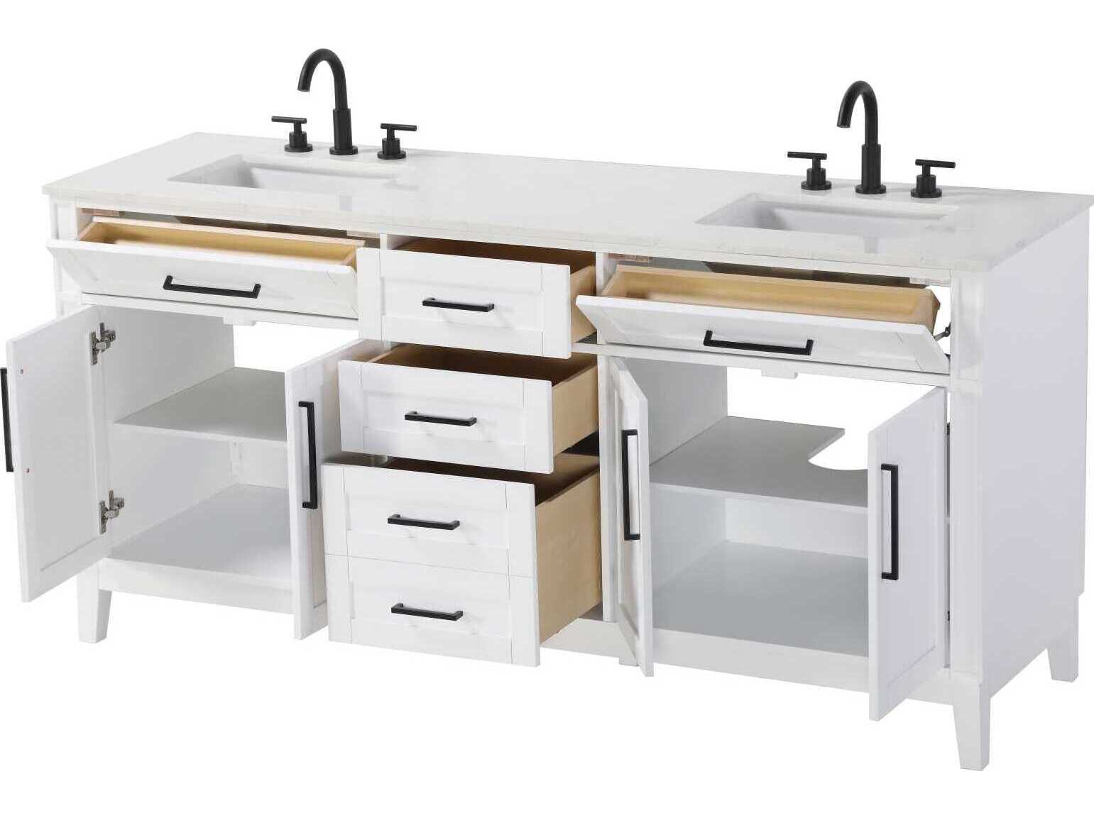 Elegant Lighting Virginia 72" White Vanity