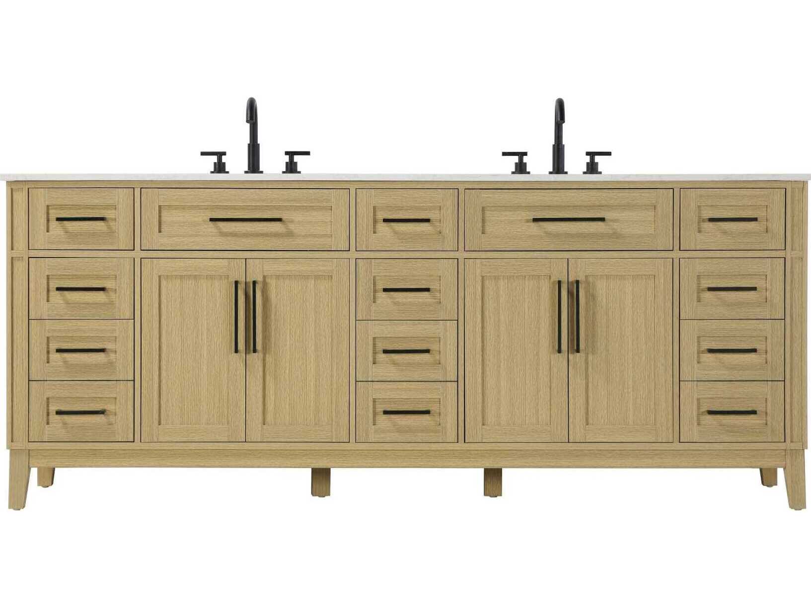 Elegant Lighting Virginia 84" Honey Brown Vanity