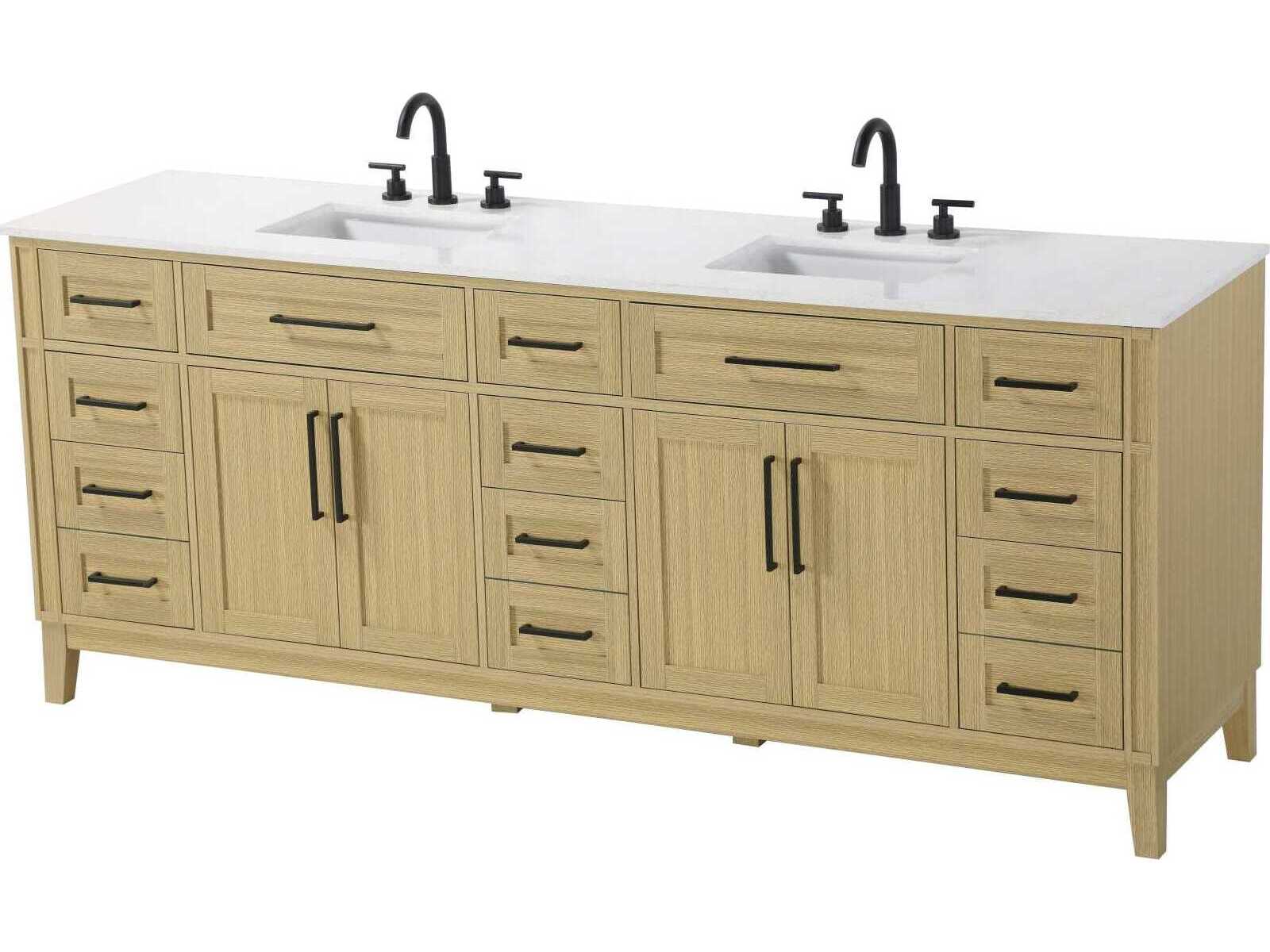 Elegant Lighting Virginia 84" Honey Brown Vanity