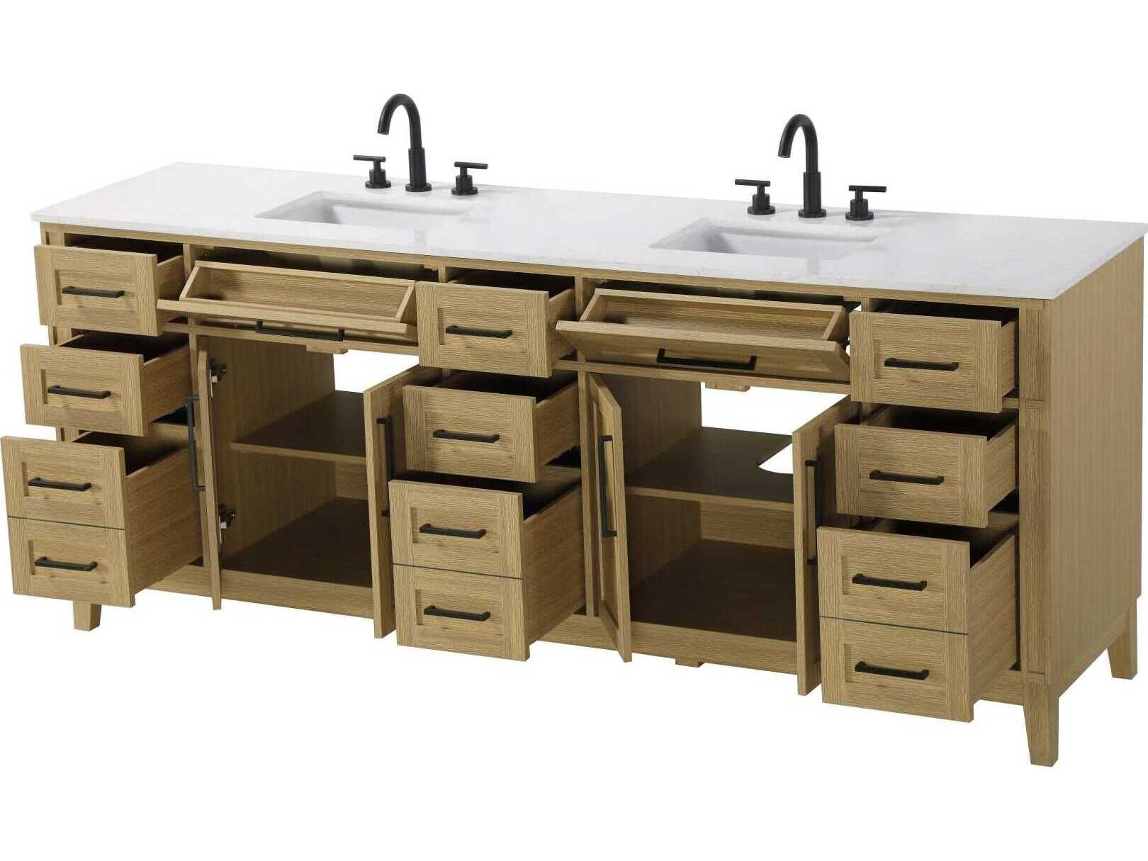 Elegant Lighting Virginia 84" Honey Brown Vanity