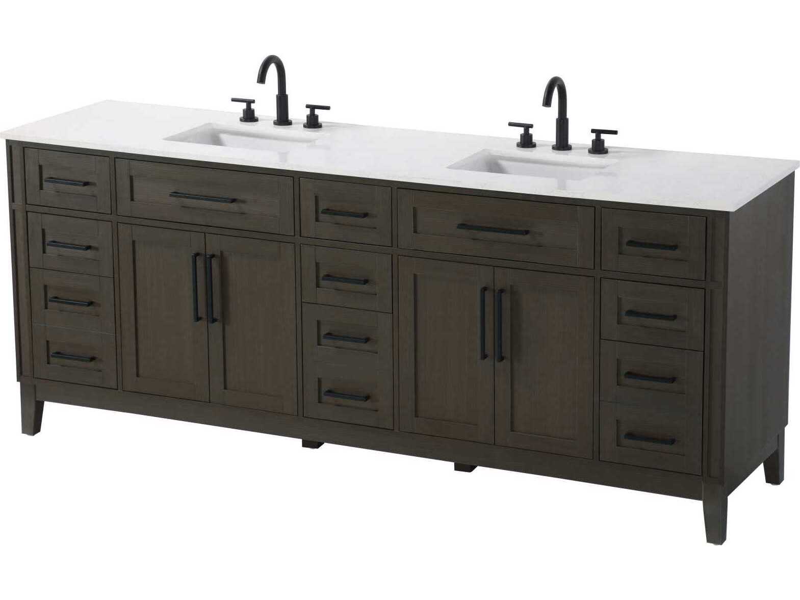 Elegant Lighting Virginia 84" Mocha Brown Vanity