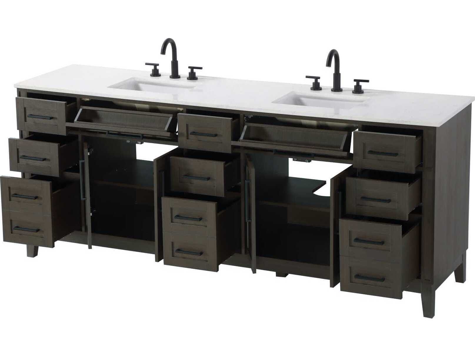 Elegant Lighting Virginia 84" Mocha Brown Vanity