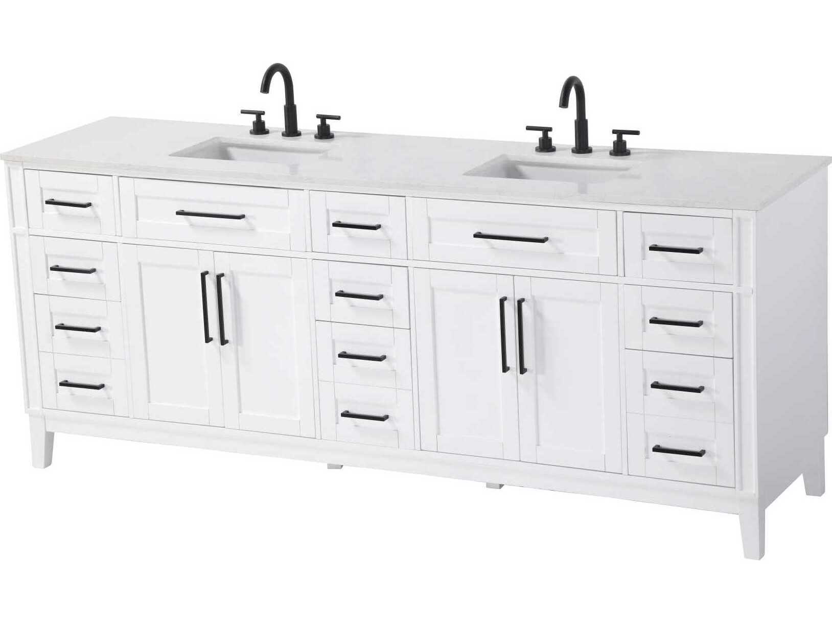 Elegant Lighting Virginia 84" White Vanity