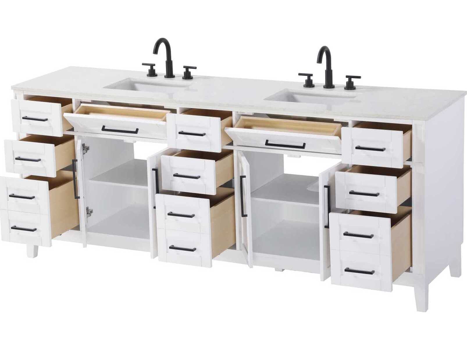 Elegant Lighting Virginia 84" White Vanity