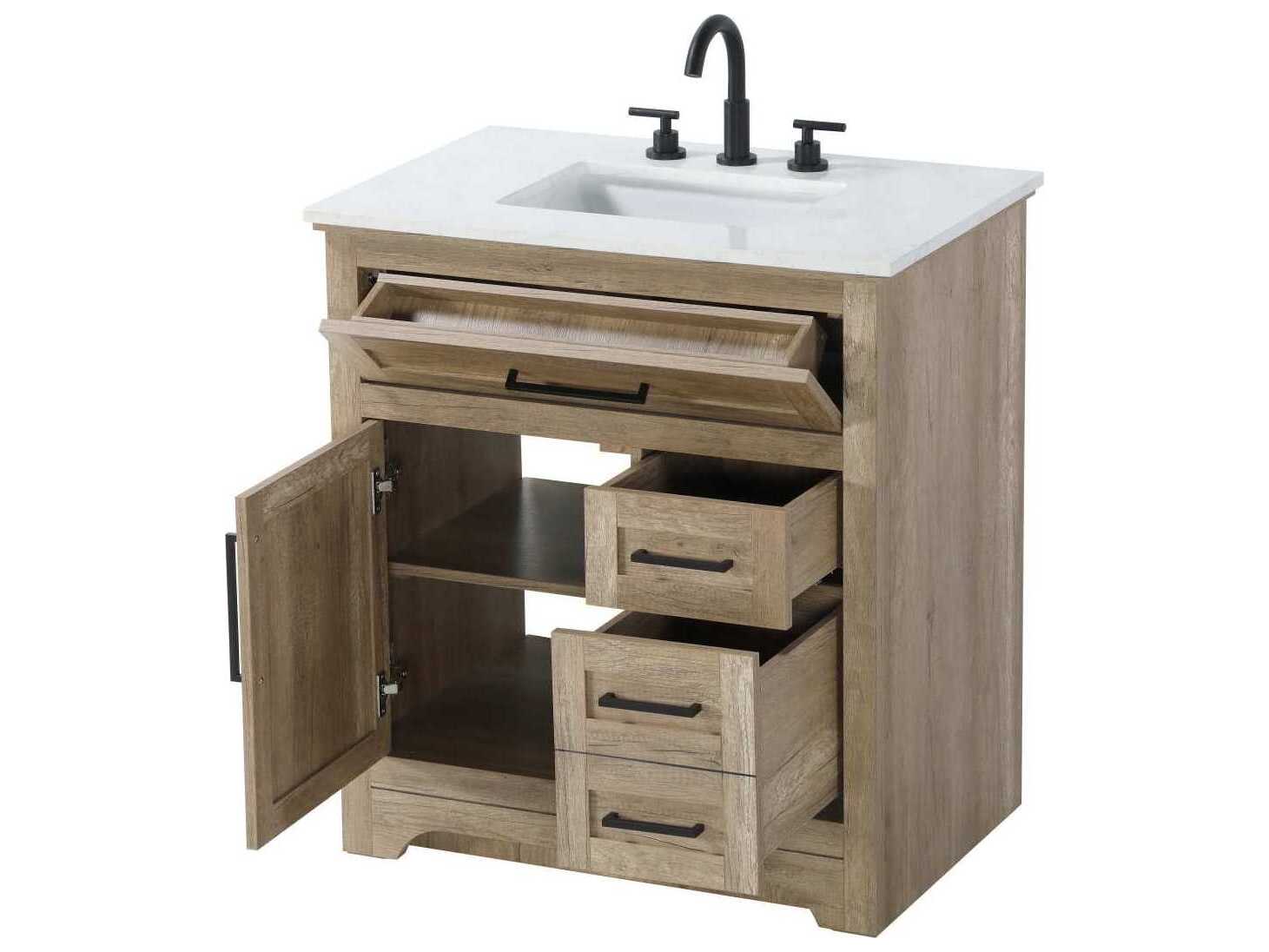 Elegant Lighting Remington 32" Natural Oak Vanity