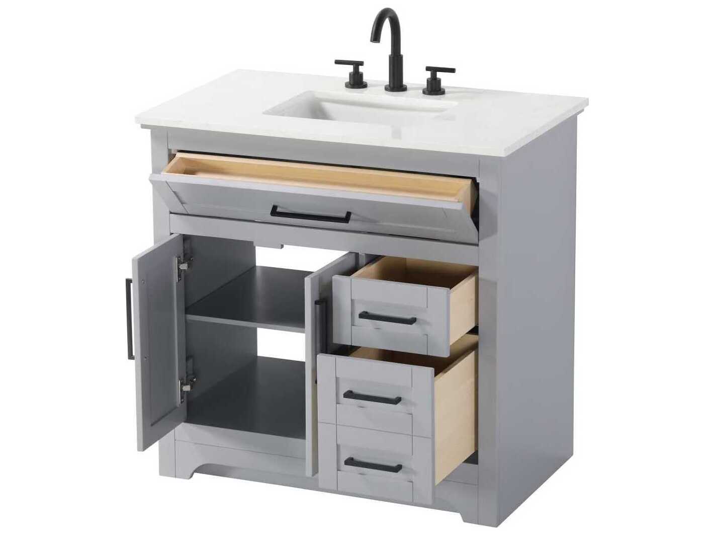 Elegant Lighting Remington 36" Grey Vanity