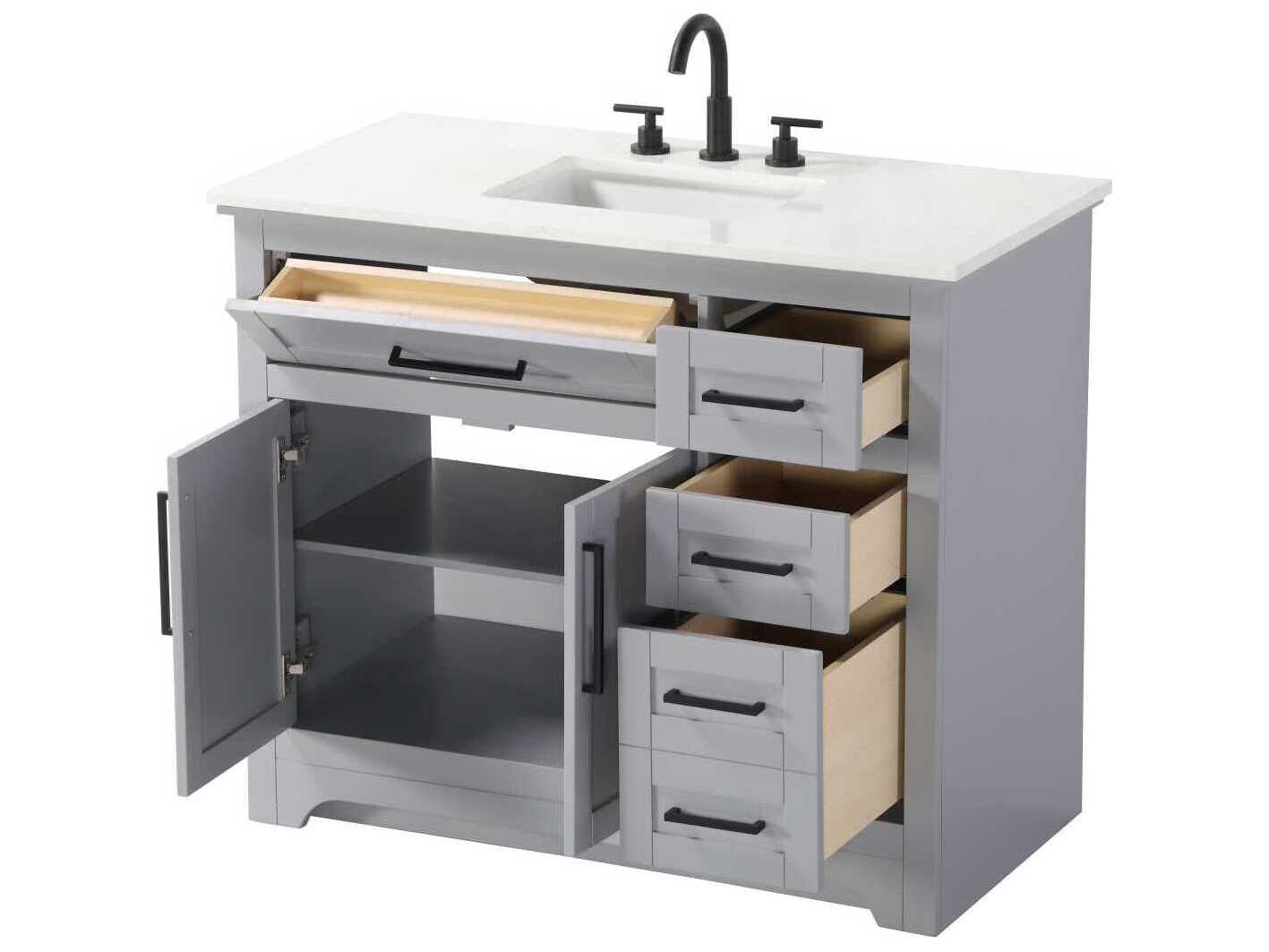 Elegant Lighting Remington 42" Grey Vanity