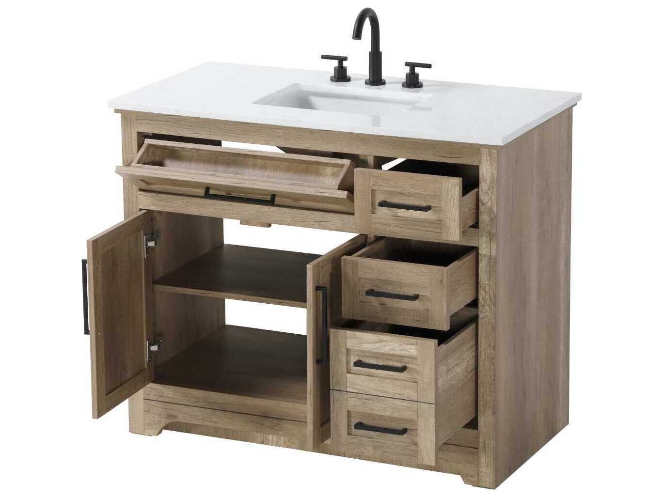 Elegant Lighting Remington 42" Natural Oak Vanity