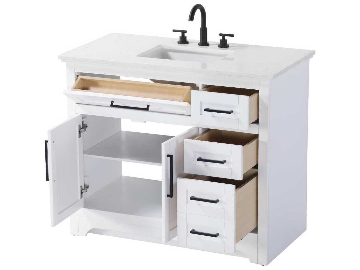 Elegant Lighting Remington 42" White Vanity