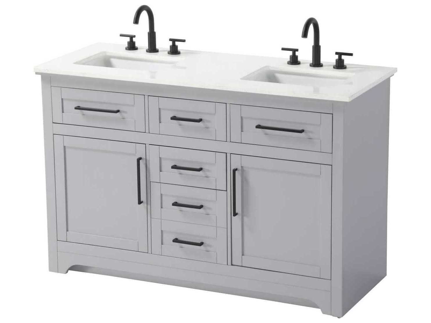 Elegant Lighting Remington 54" Grey Vanity