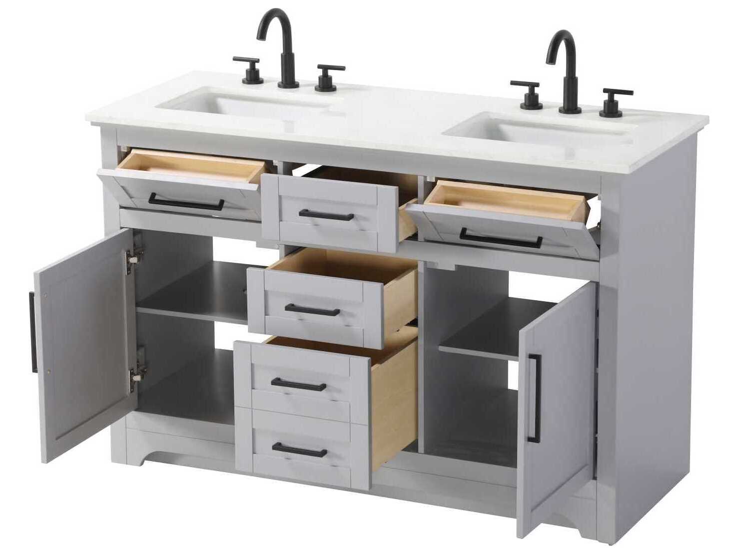 Elegant Lighting Remington 54" Grey Vanity