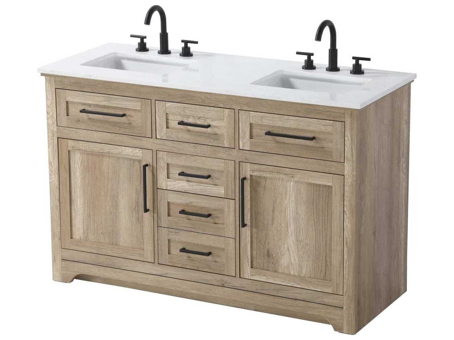 Elegant Lighting Remington 54" Natural Oak Vanity