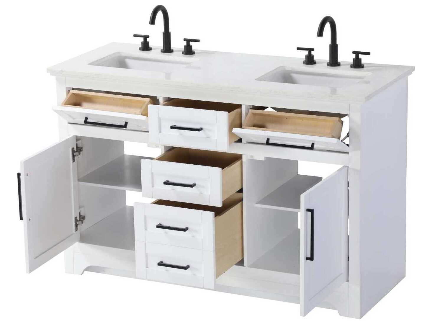 Elegant Lighting Remington 54" White Vanity