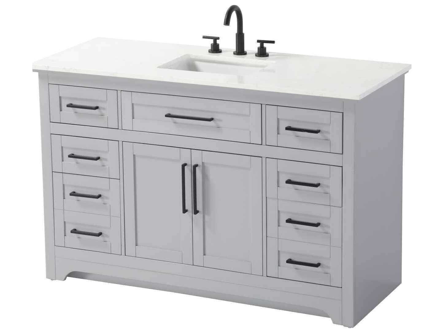 Elegant Lighting Remington 54" Grey Vanity