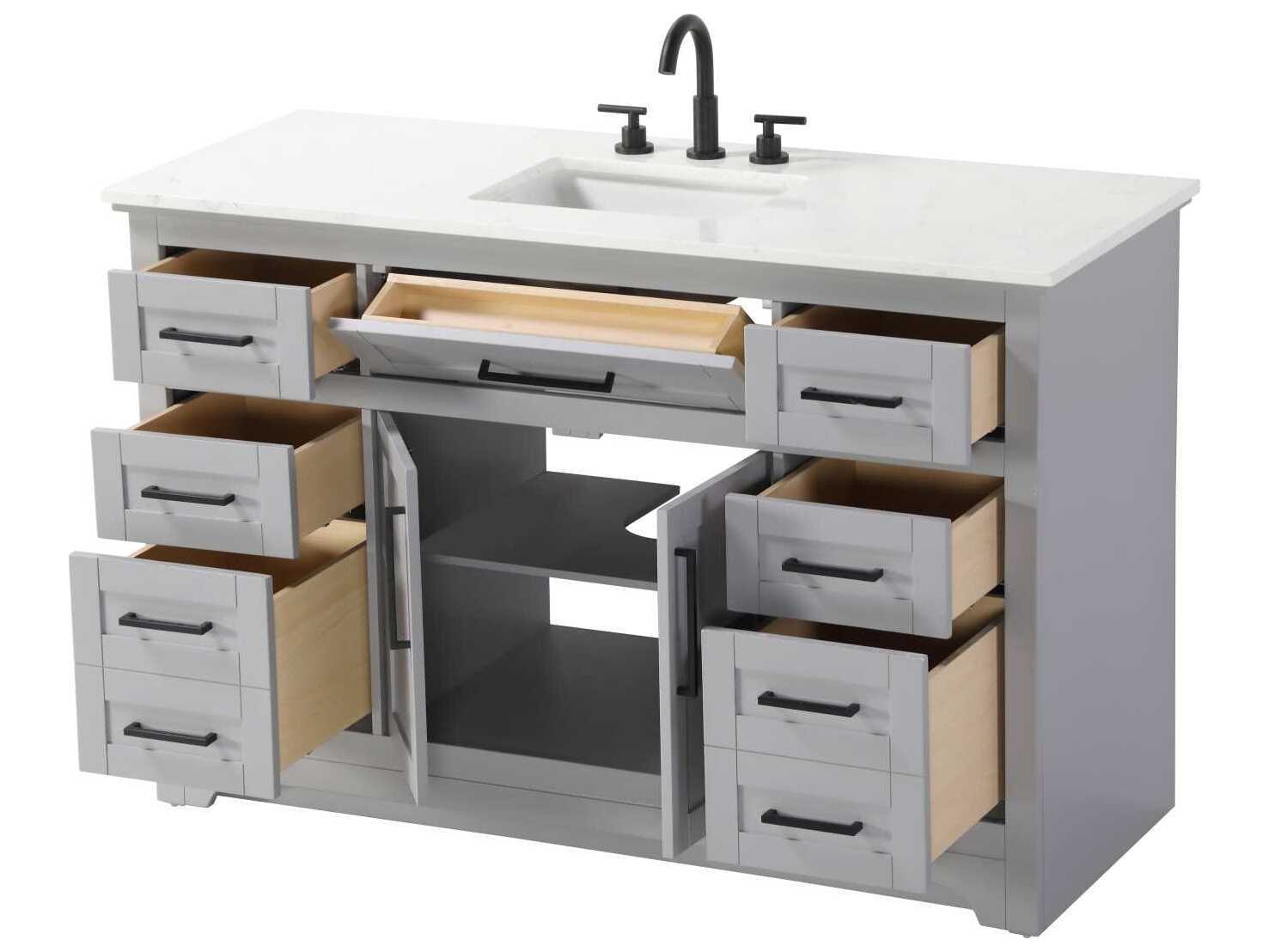 Elegant Lighting Remington 54" Grey Vanity